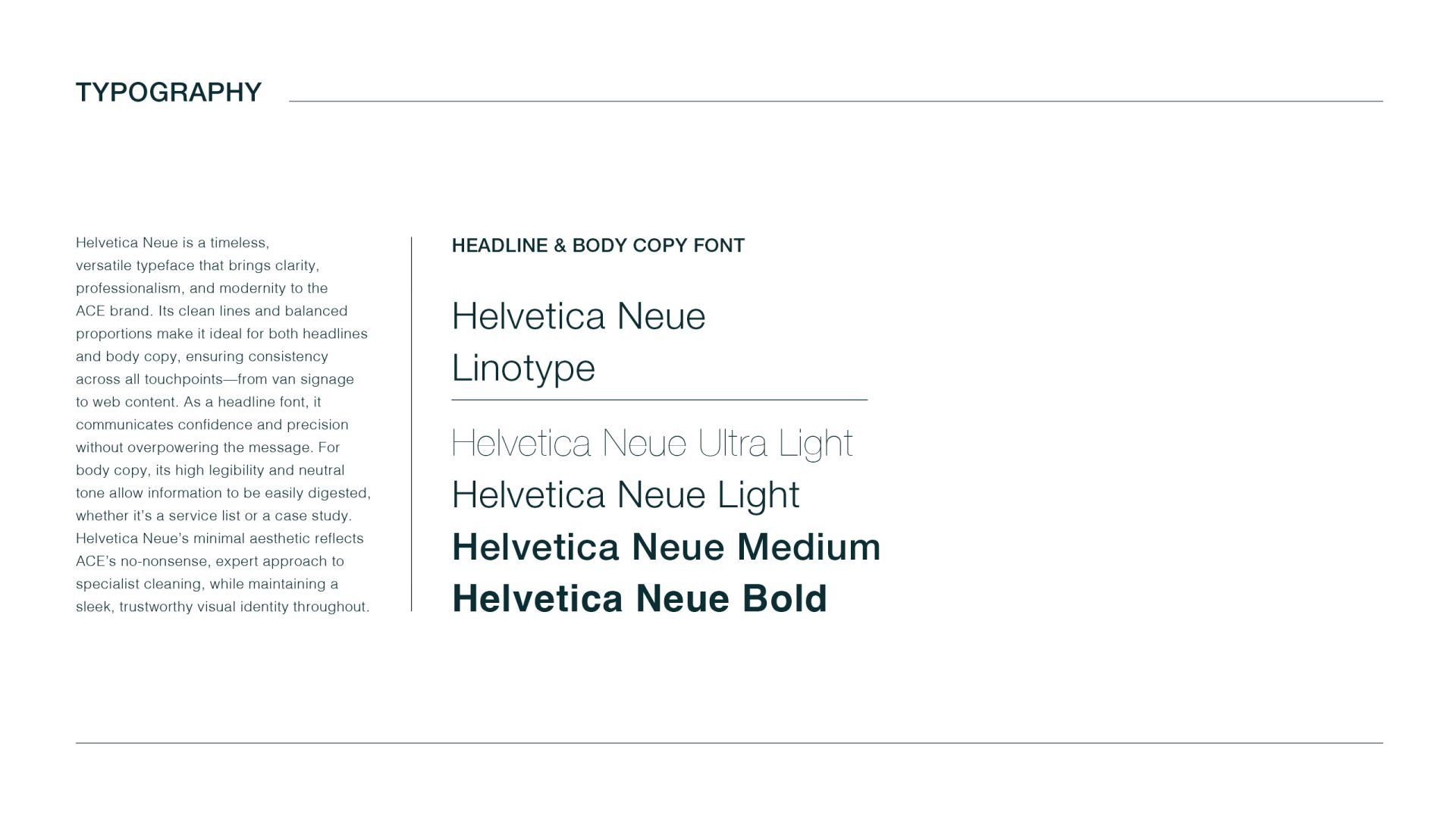 Ace Solutions Branding typography guidance