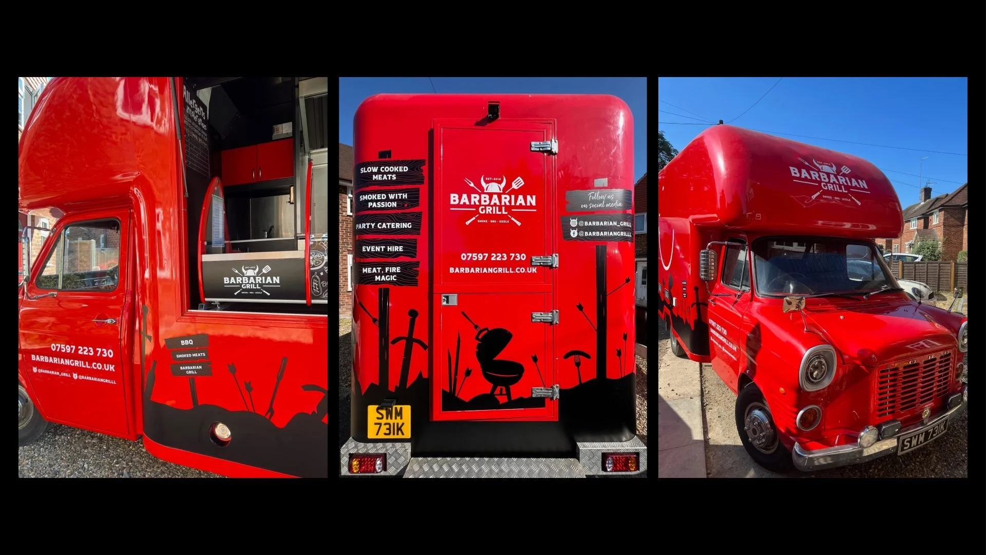 Barbarian Grill food truck signage and graphics