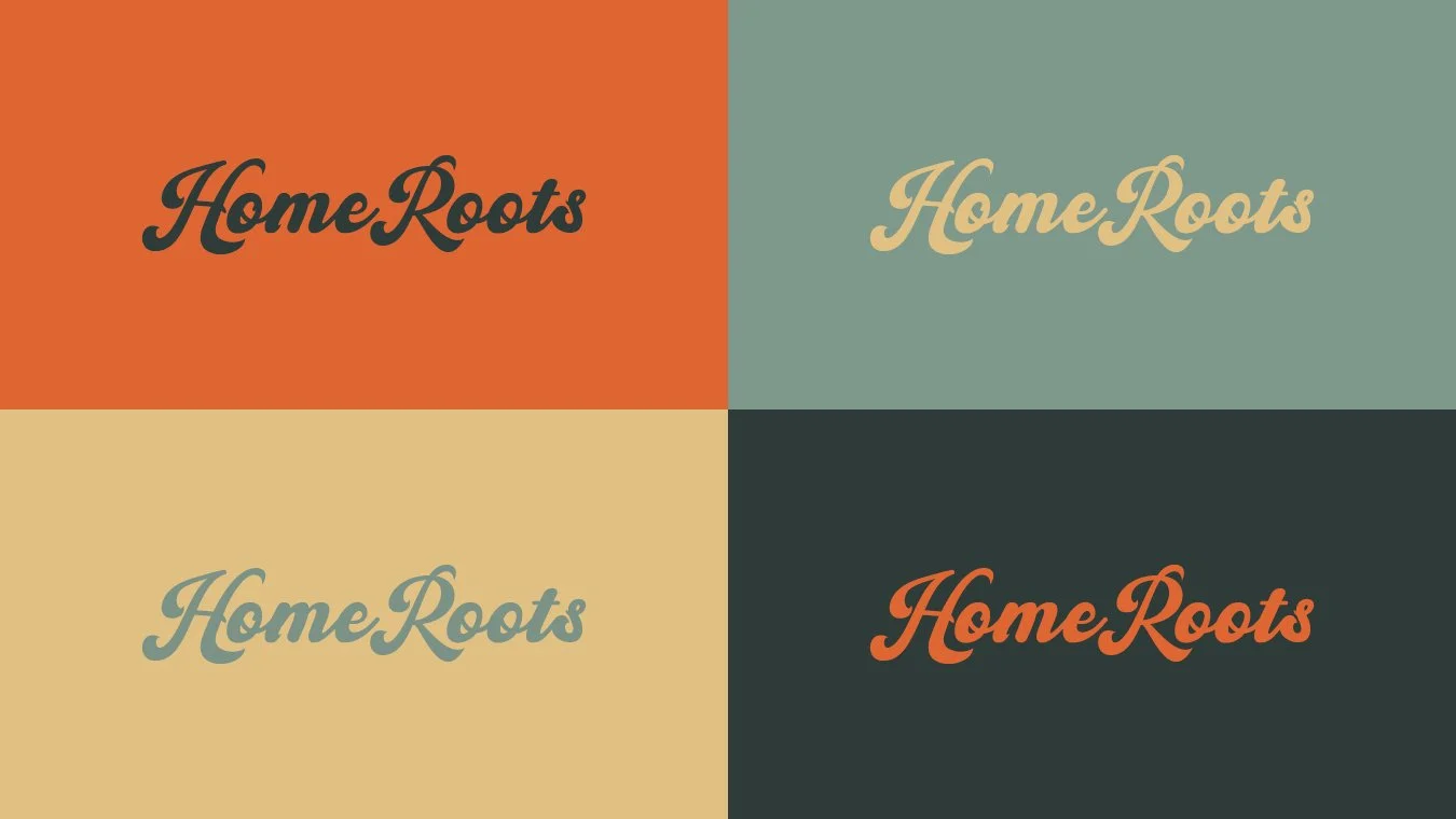 Home Roots logos in different brand colours