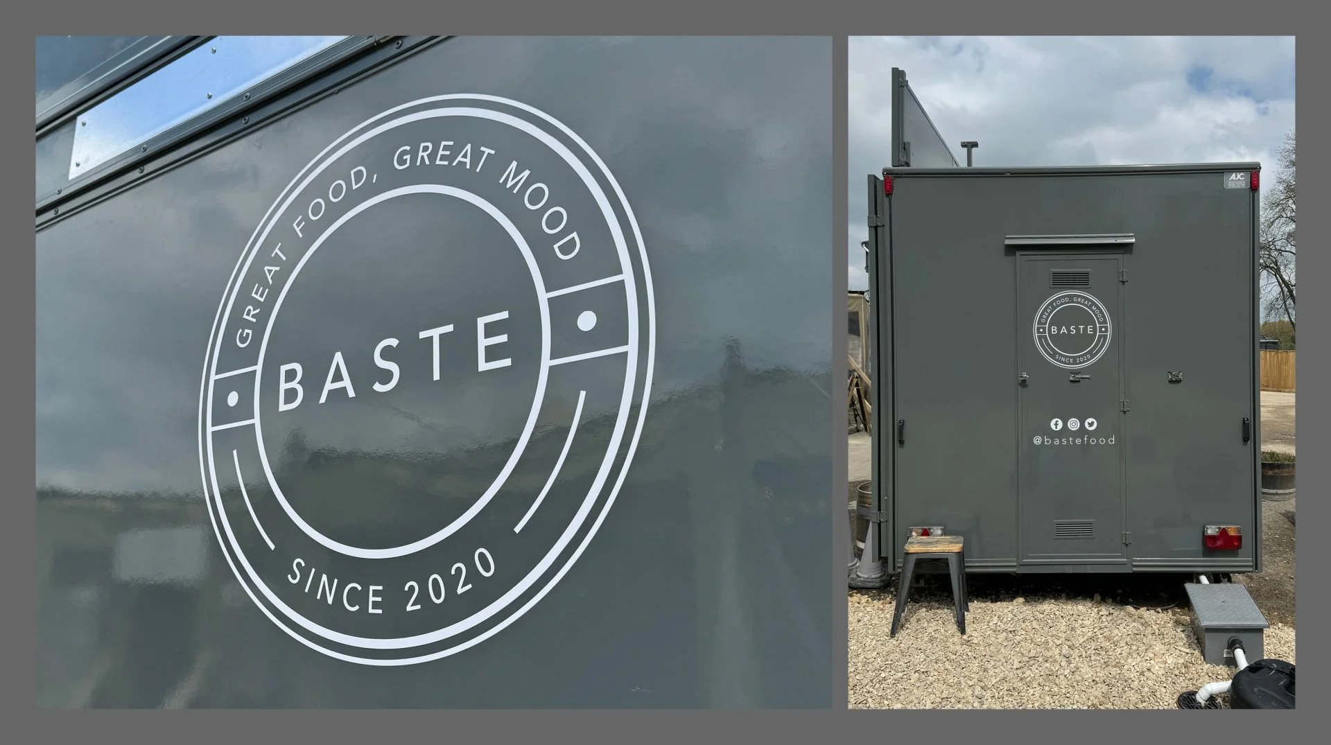 Close-up detail of BASTE food trailer created by Toy Creative