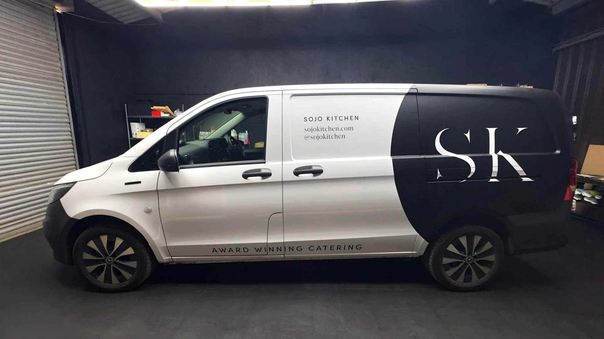 SOJO Kitchen catering fleet with completed vehicle branding