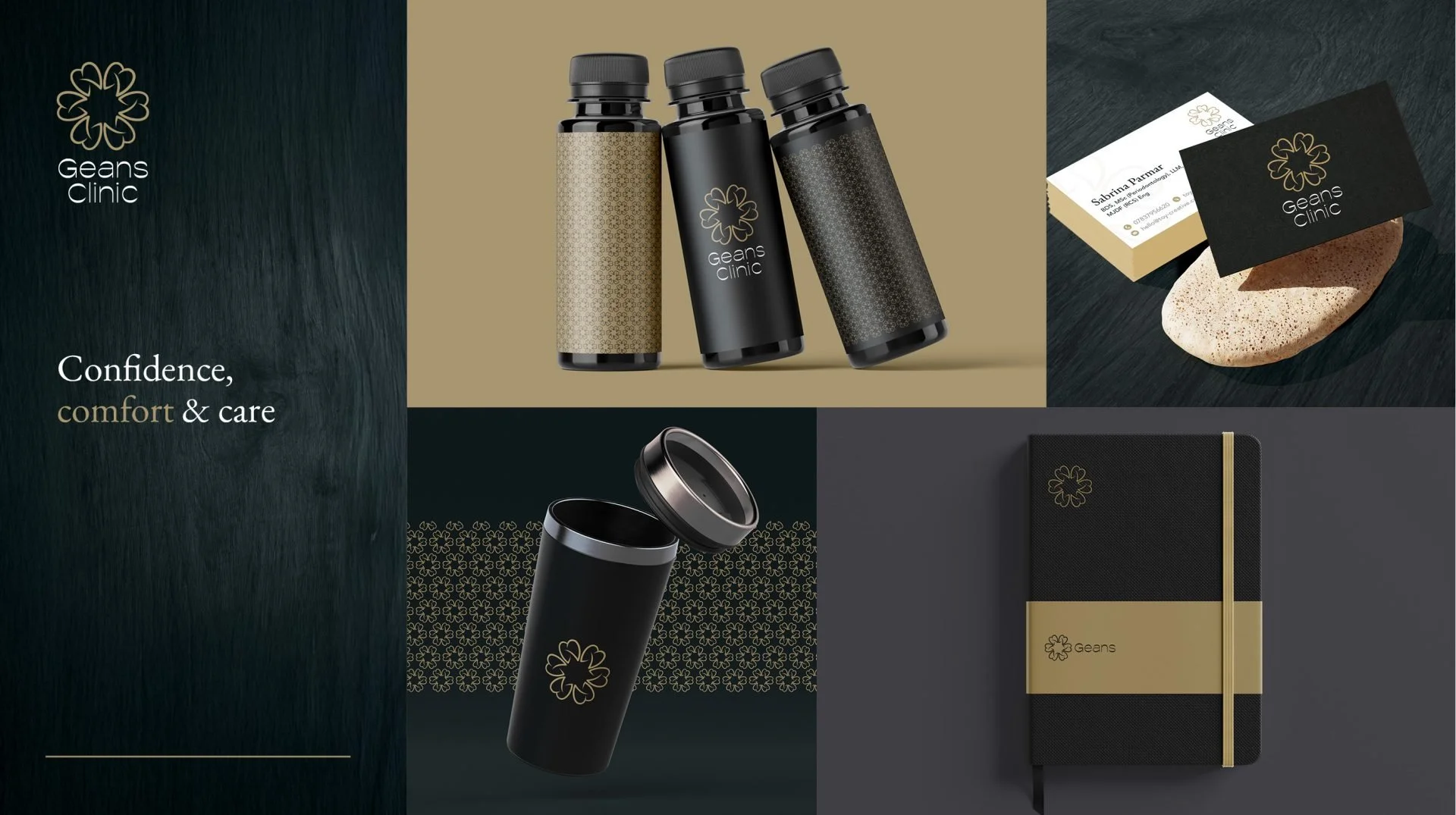 A-selection-of-branded-merchandise-and-designs-for-the-dental-rebrand-including-water-bottles-business-cards-and-branded-books-scaled.jpg