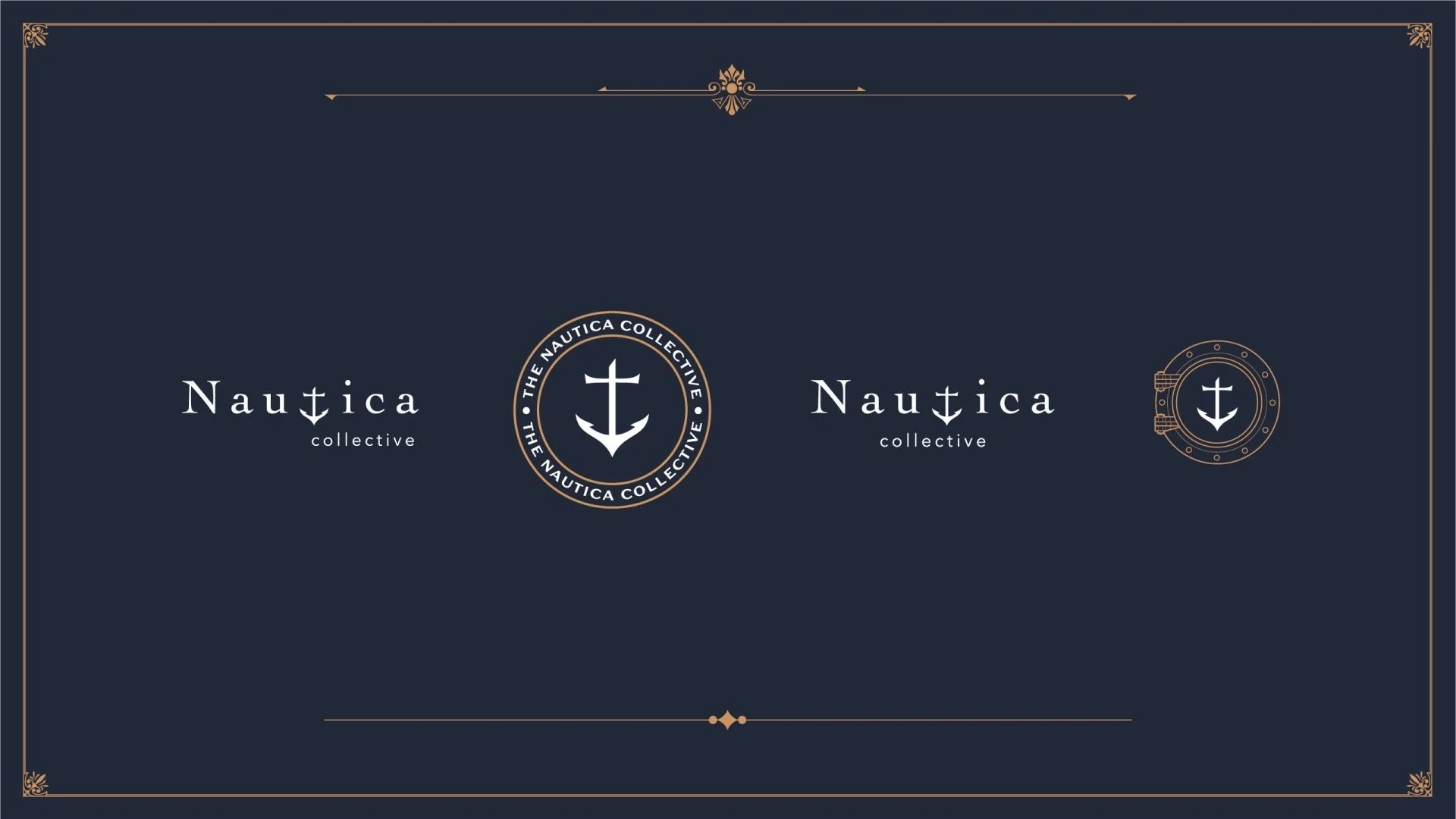 Nautica Collective logo with anchor detail replacing the letter T