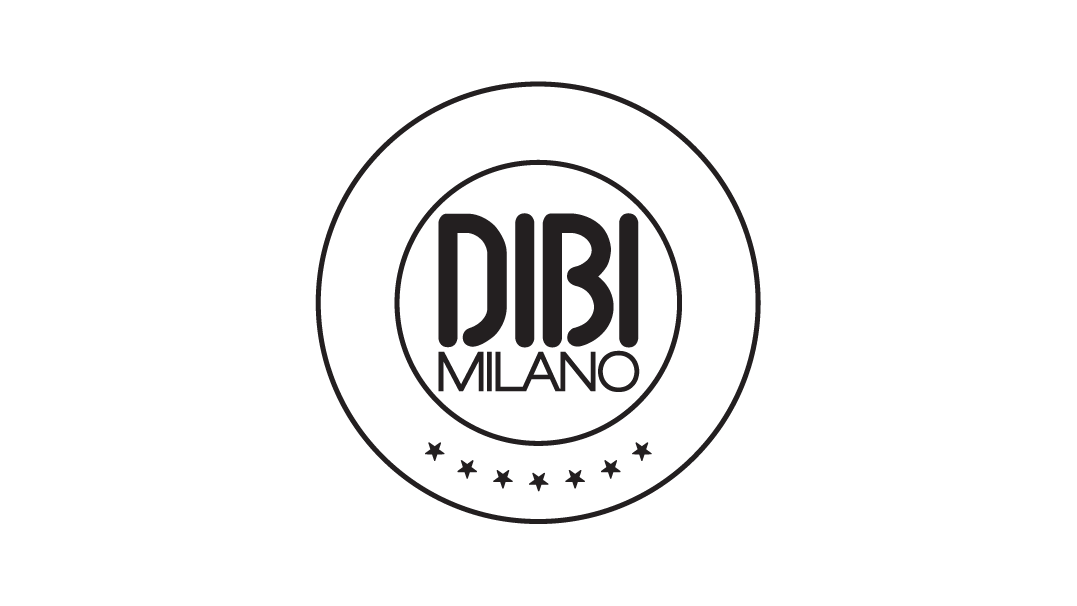 Black and white logo of Dibi Milano