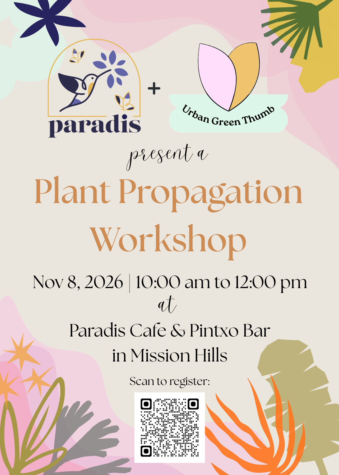 Plant Propagation Workshop - Nov 8 at Paradis