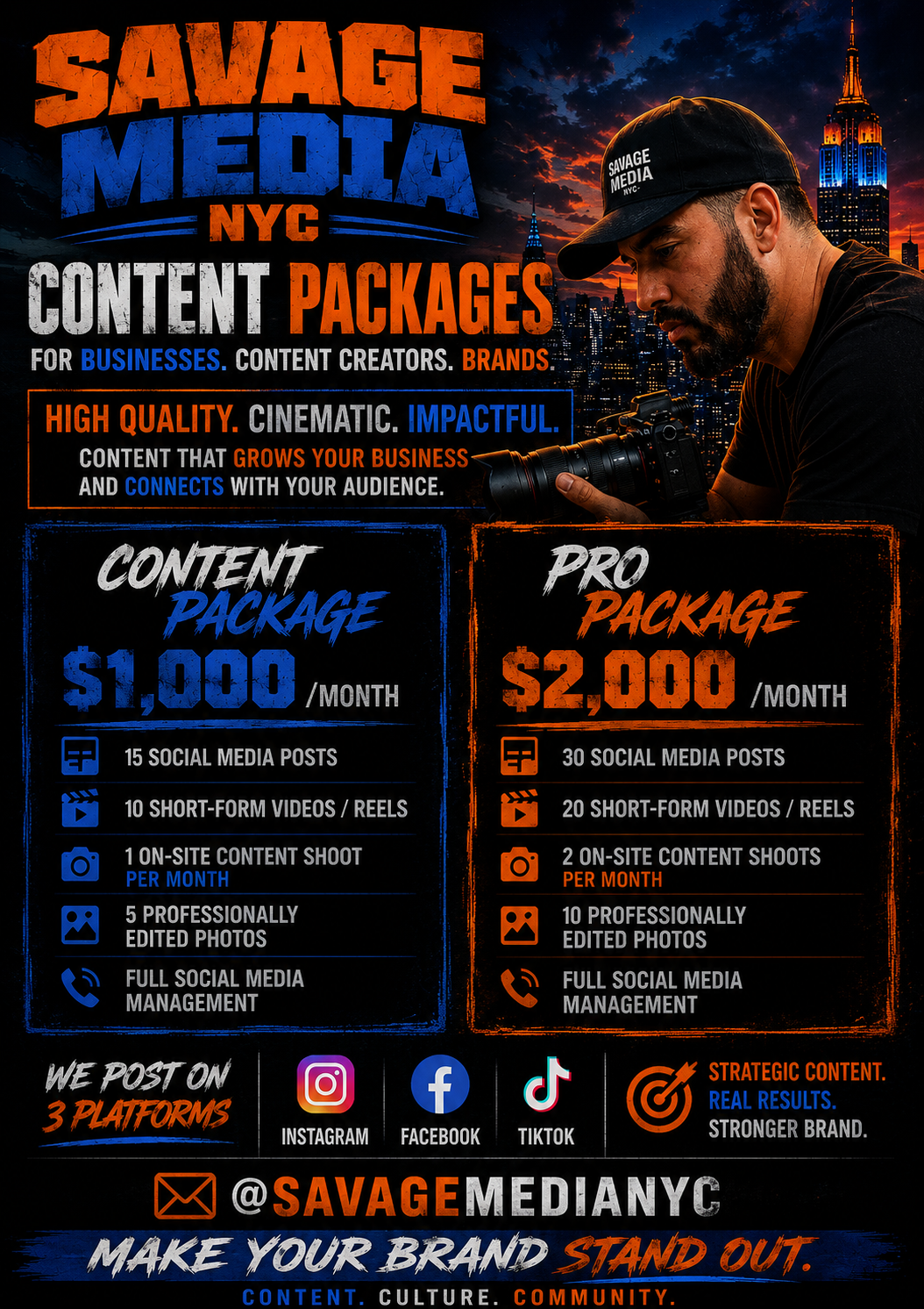 Content Package + Social Media Management — $1,000/Month