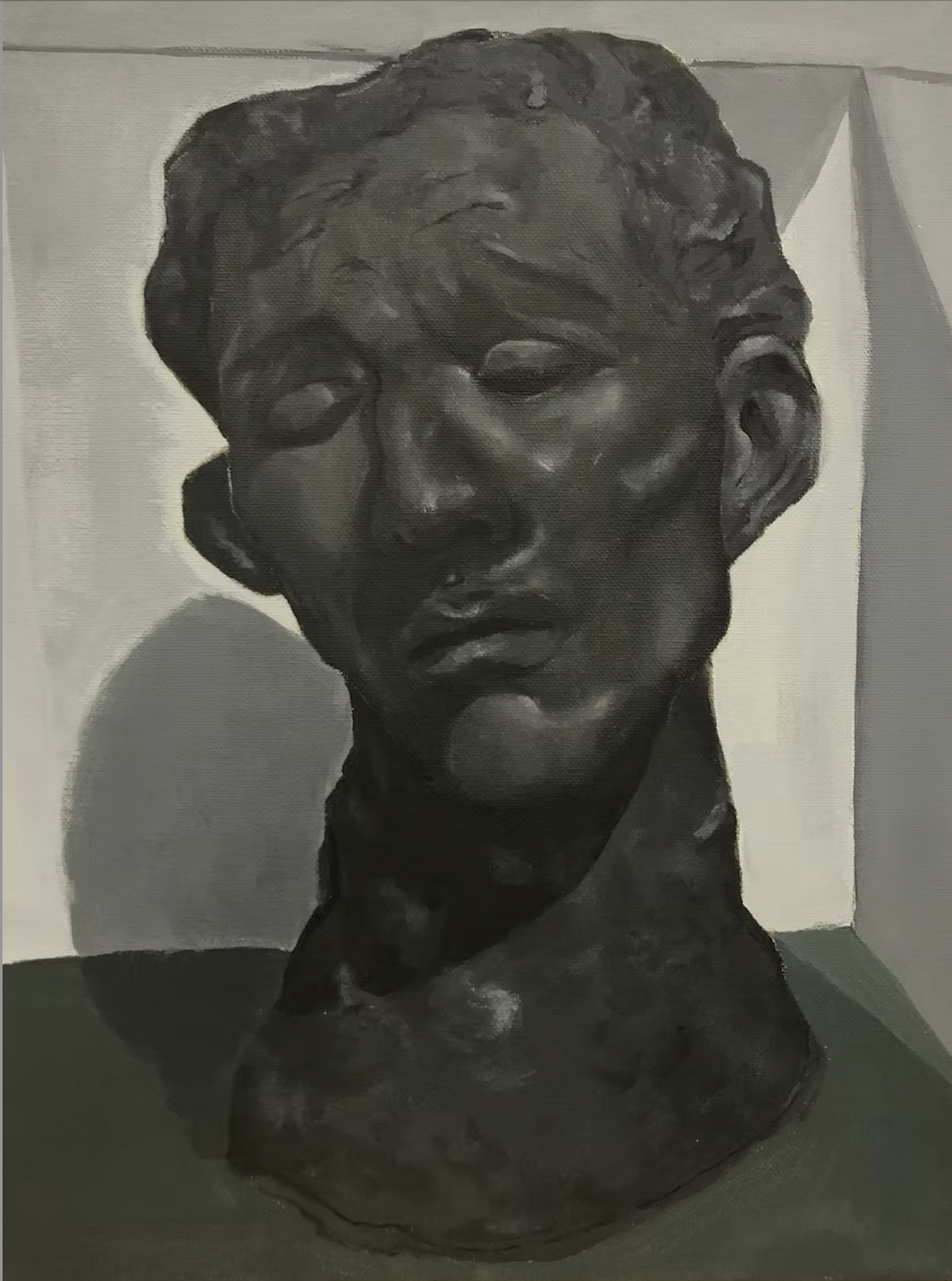 Acrylic Study of Rodin's 1884 'Head of Pierre de Wissant'