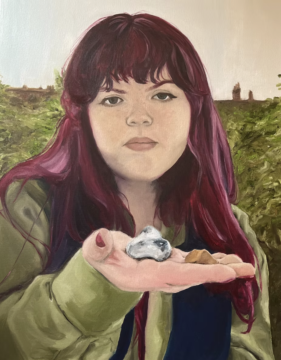 Oil Painting of Ailsa with Rocks