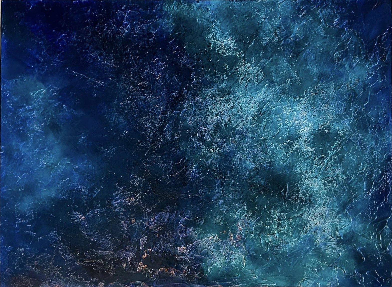 Ocean Swell. Framed size 85 x 125 cm (W). White floating frame.