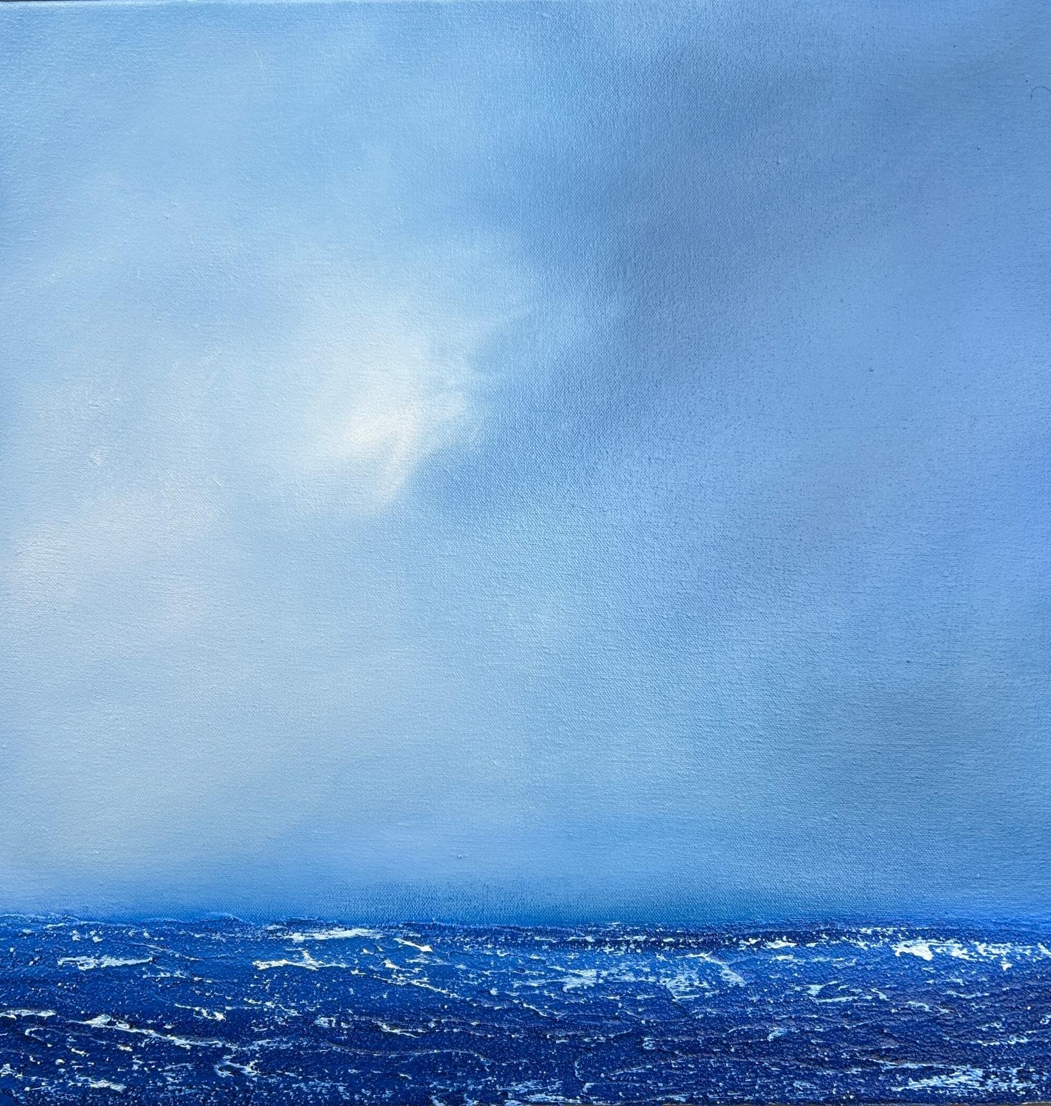 Approaching Mist. Framed size 49 x 49 cm. White floating frame