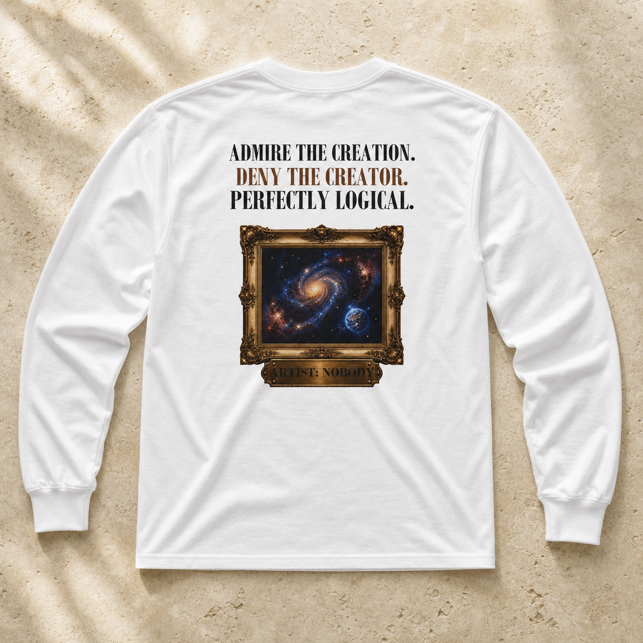 Admire the Creation. Deny the Creator. Perfectly Logical. | Creation Satire | Women's Ultra Cotton Long-Sleeve T-Shirt