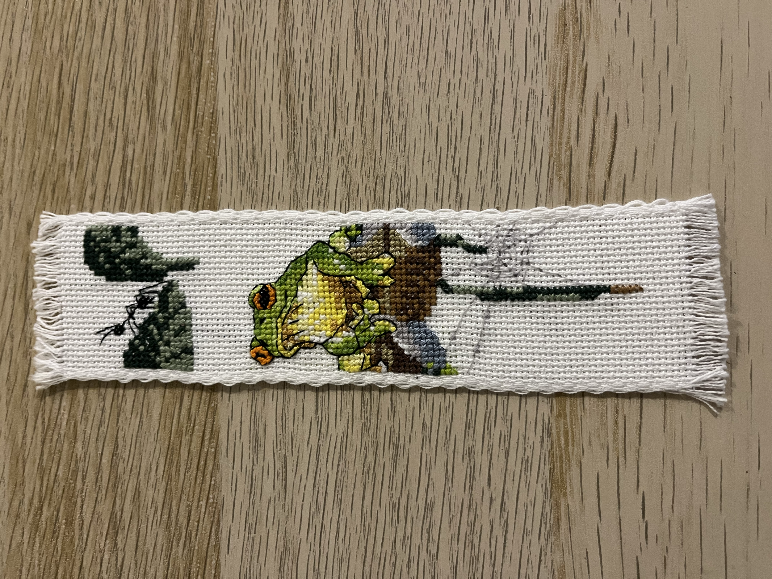 Cross stitched bookmark