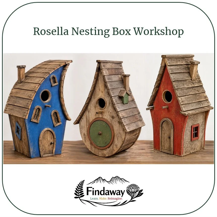 ROSELLA NESTING BOX WORKSHOP 

Come and spend a day making something a little bit special for your garden and for Hobart&rsquo;s rosellas!

I&rsquo;m hosting a 2-day Rosella Nesting Box Workshop at my home on Saturday 17th and Sunday 18th October, fr