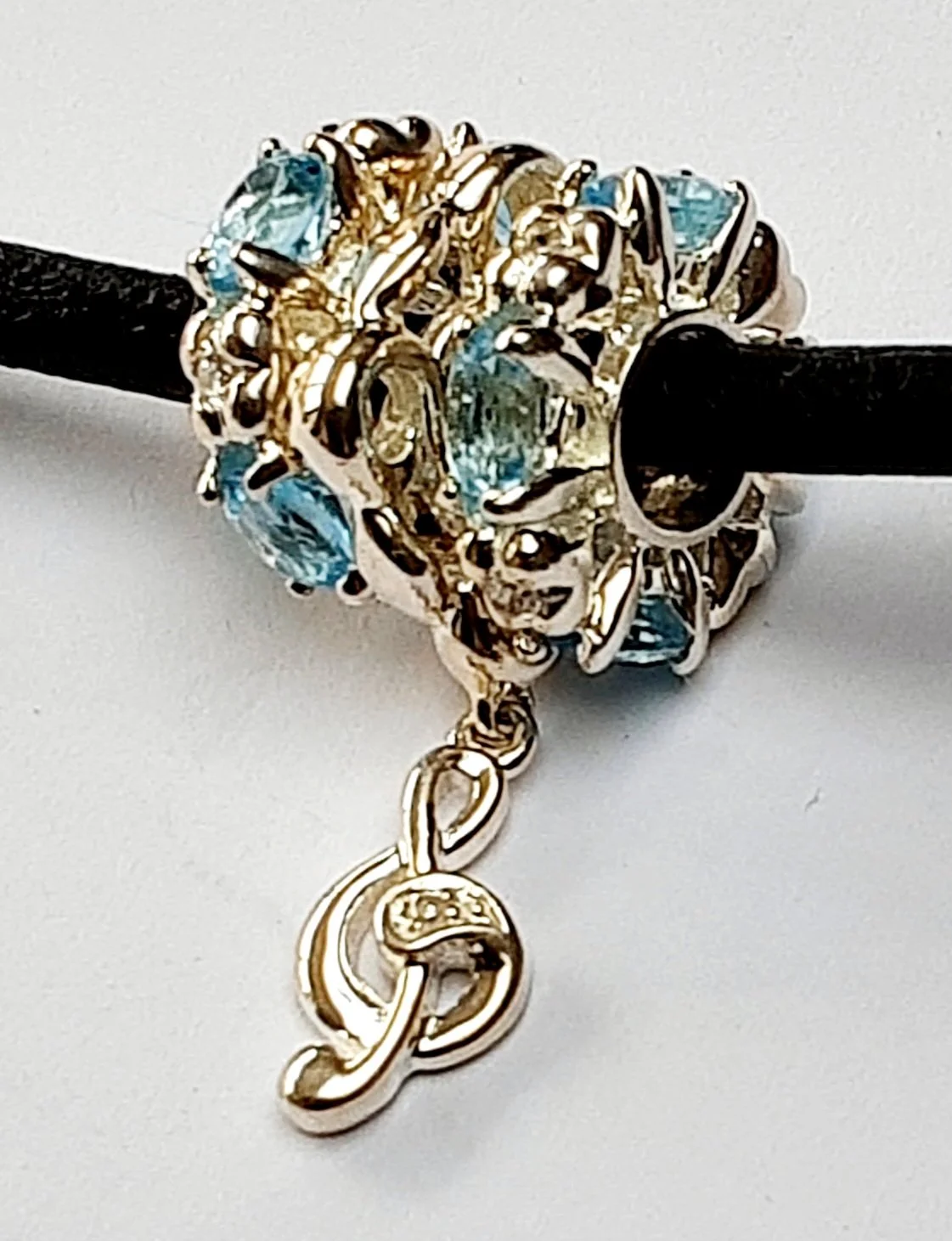 Swiss blue topaz and diamond.