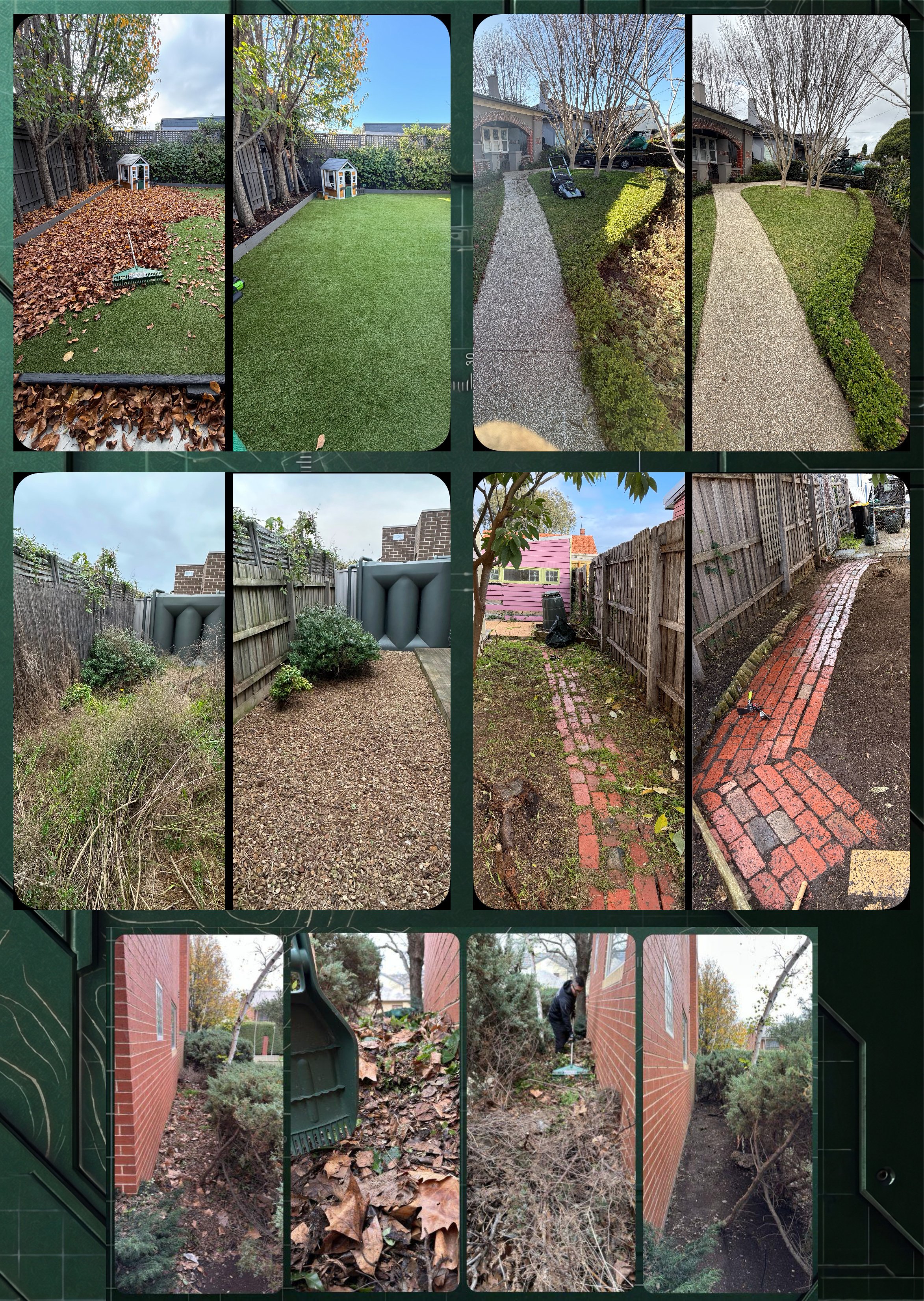 garden yard clean up weeding fallen leaves brush clearing scrub clearing