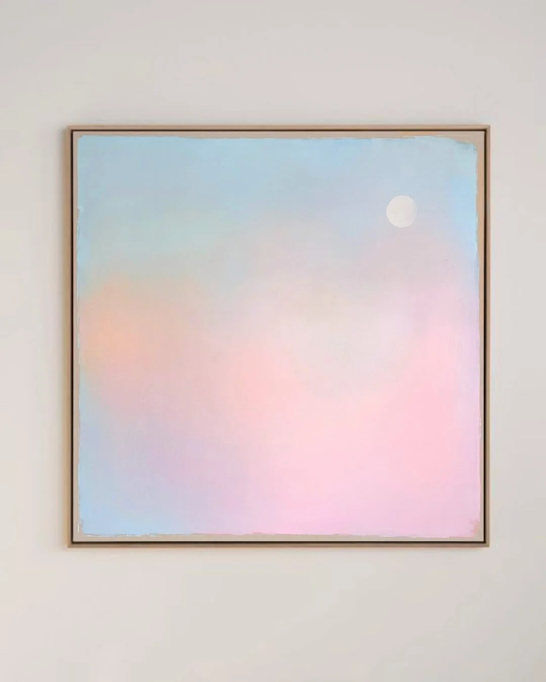 Full frontal view of the "Michigan Sun" artwork with a shadow-gap frame.