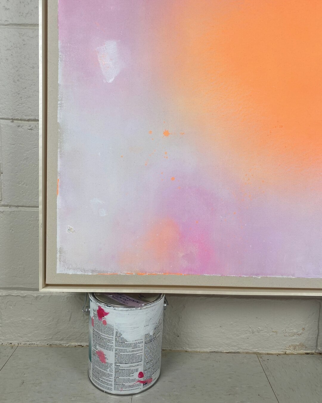 Close-up detail of subtle glitter accents and smooth pink and orange color blending from the Michigan Sun series by Vanessa Ochi