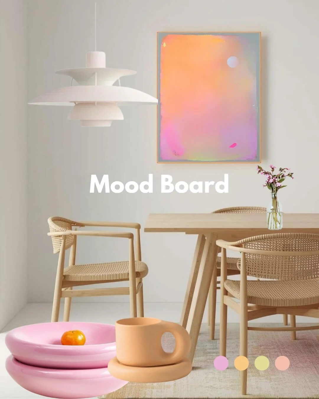 mood board with artwork