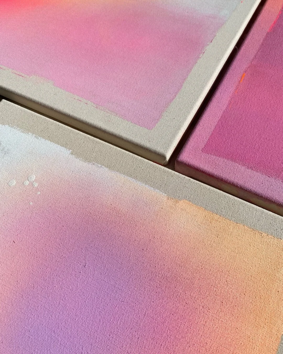 Close-up detail of the written text 'Forever together' over radiant neon orange and purple color gradients by Vanessa Ochi