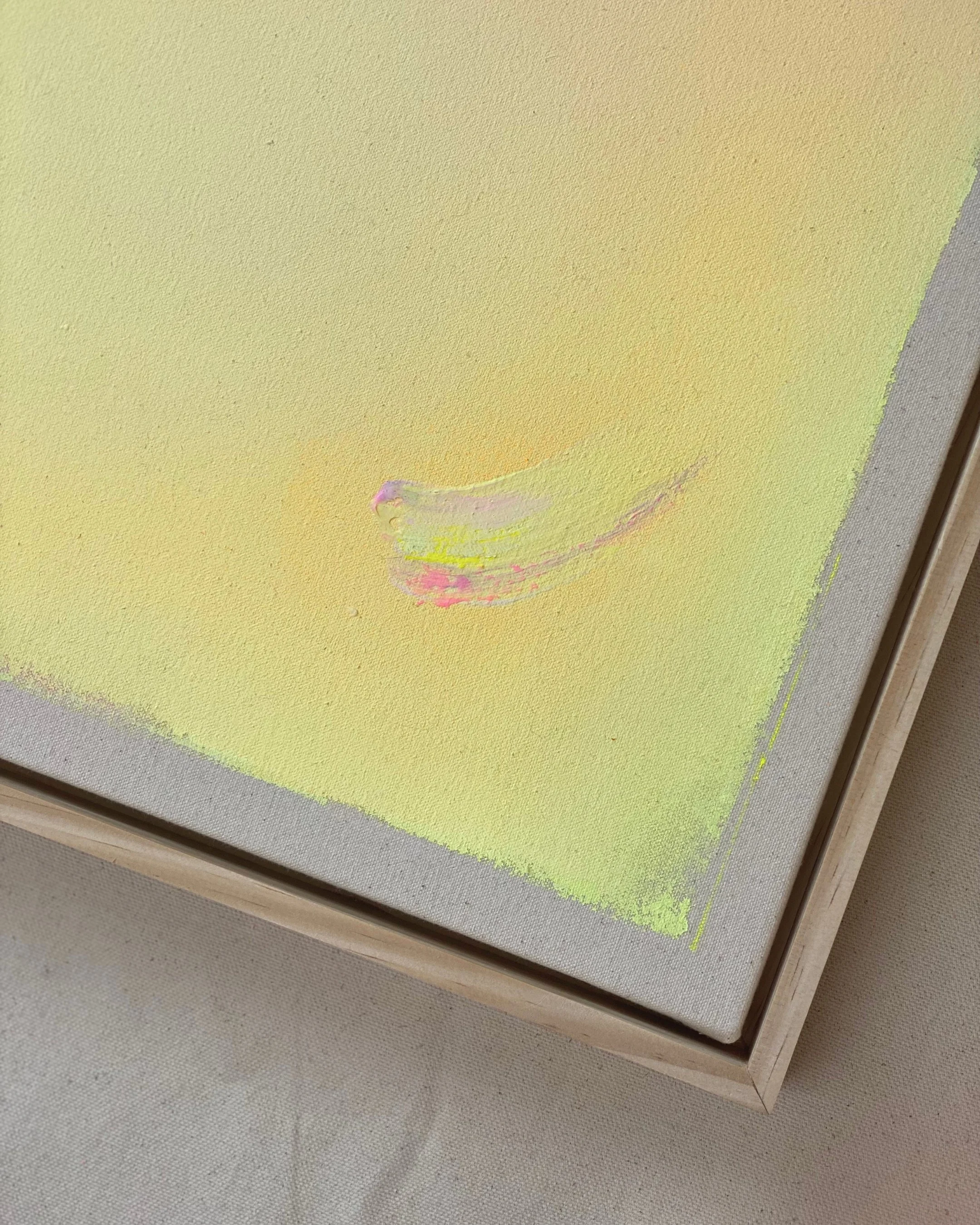 A close-up shot of an artwork from the *Michigan Sun* series in pink, orange and yellow