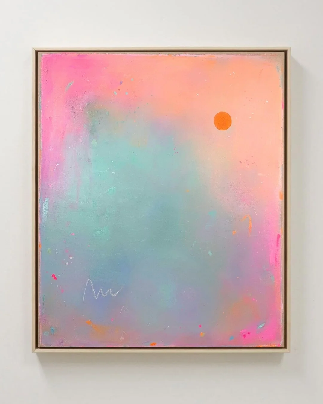 Full frontal view of the "Michigan Sun" artwork with a shadow-gap frame.