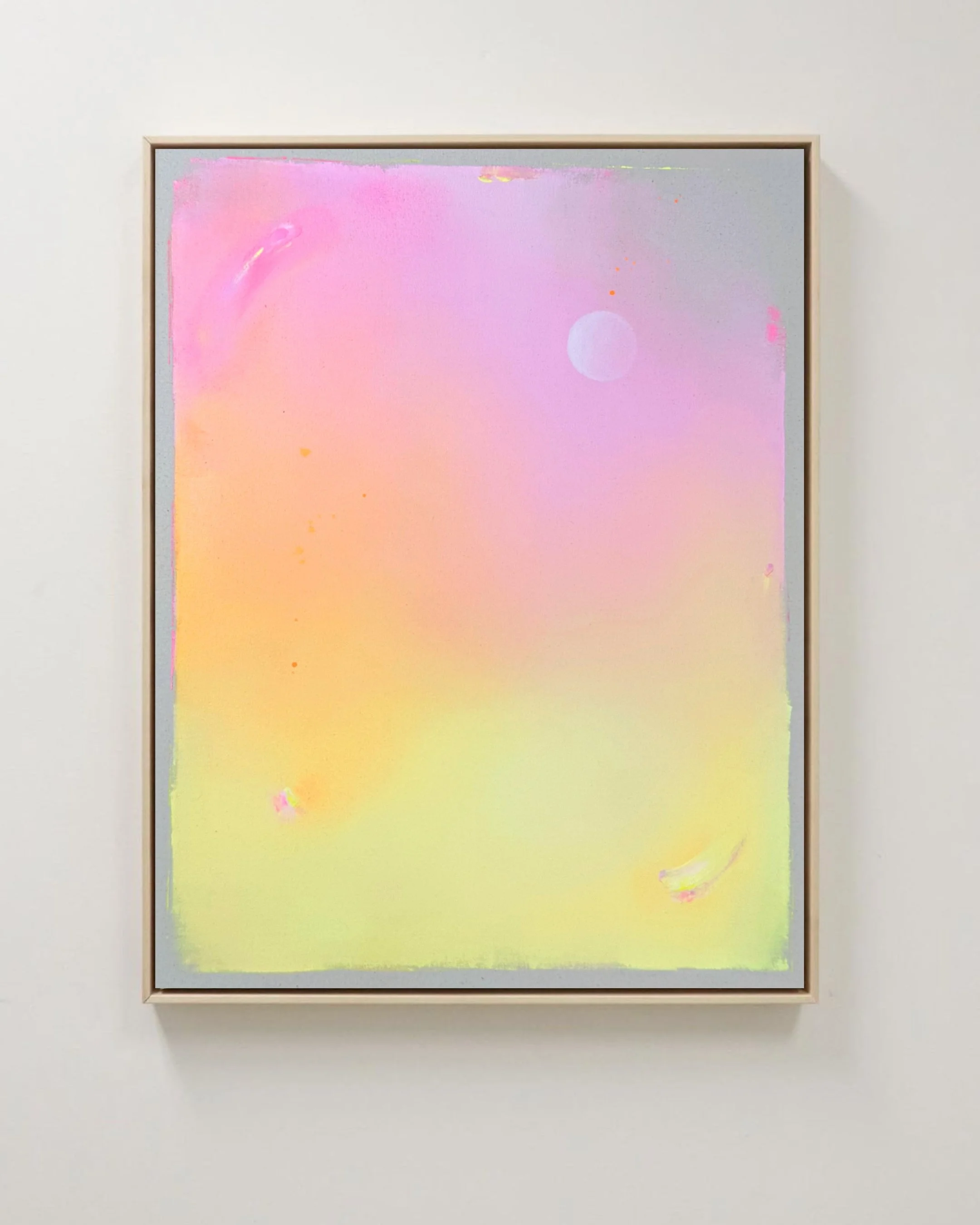 Full frontal view of the "Michigan Sun" artwork with a shadow-gap frame.