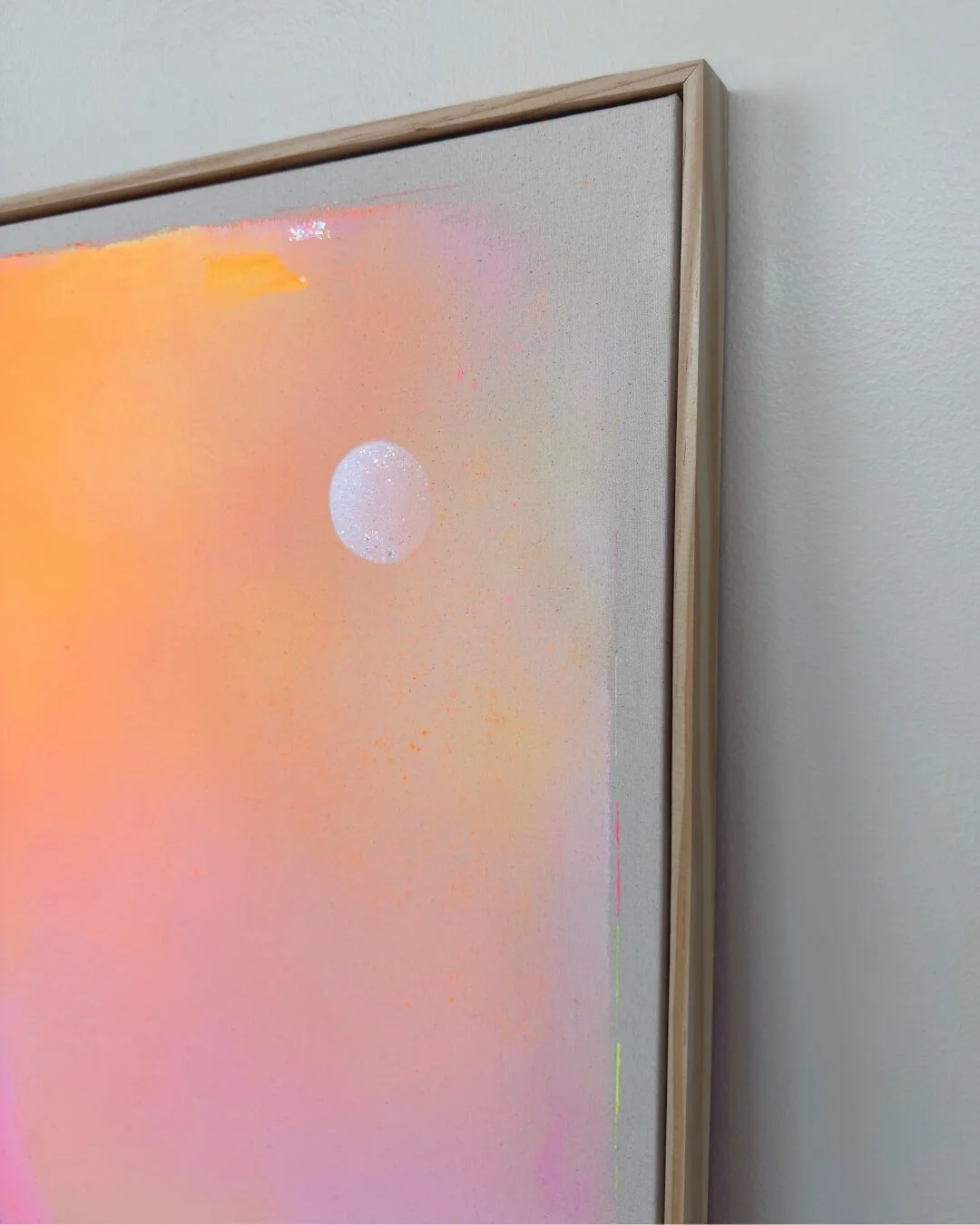 A close-up shot of an artwork from the *Michigan Sun* series in pink, orange and lilac