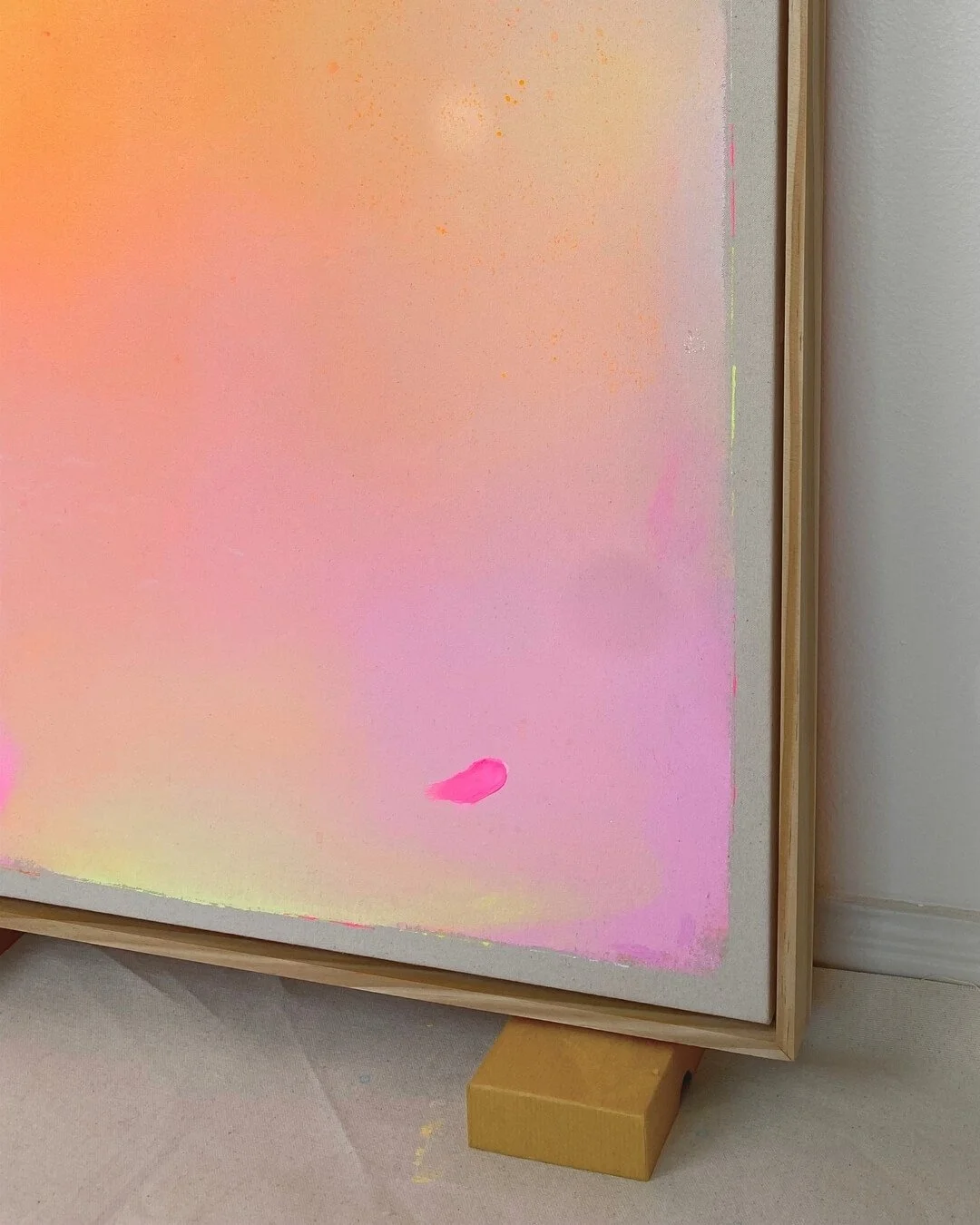 A close-up shot of an artwork from the *Michigan Sun* series in pink, orange and lilac