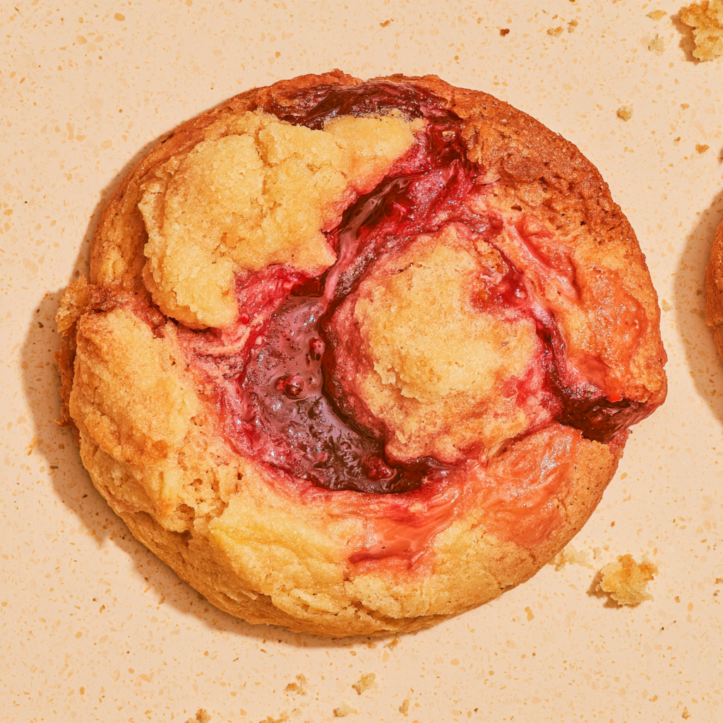 Raspberry Jam and Butter Toast Cookie