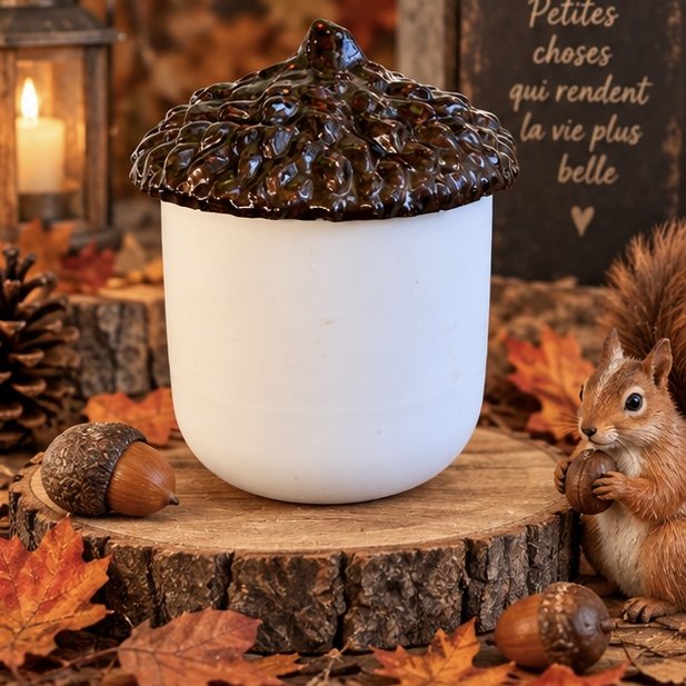 Boîte Gland 🐿️ automne marron foncé