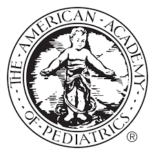 Seal of the American Academy of Pediatrics featuring a figure holding a child
