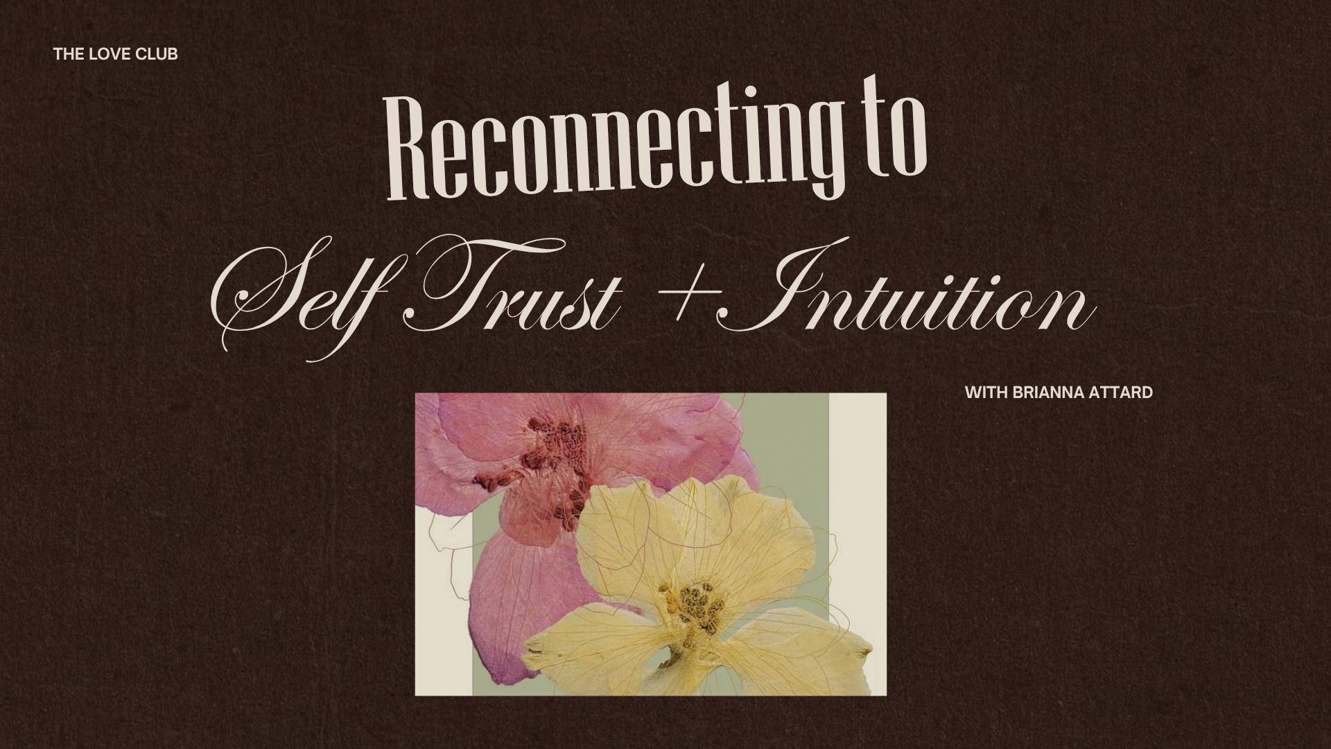 Book cover titled "Reconnecting to Self Trust + Intuition" with floral illustration