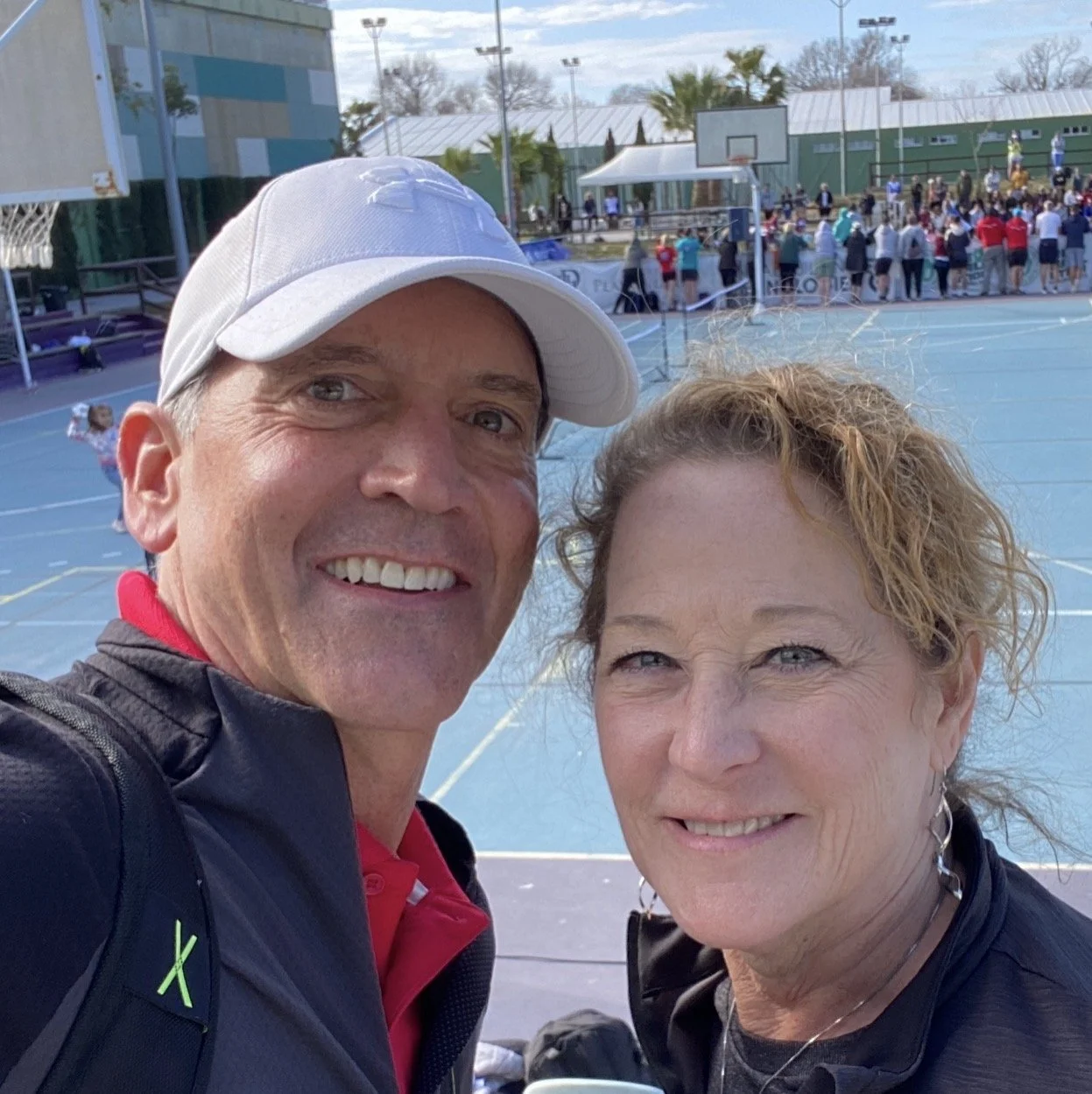 Founders of Clube Pickleball Lisboa at a pickleball court