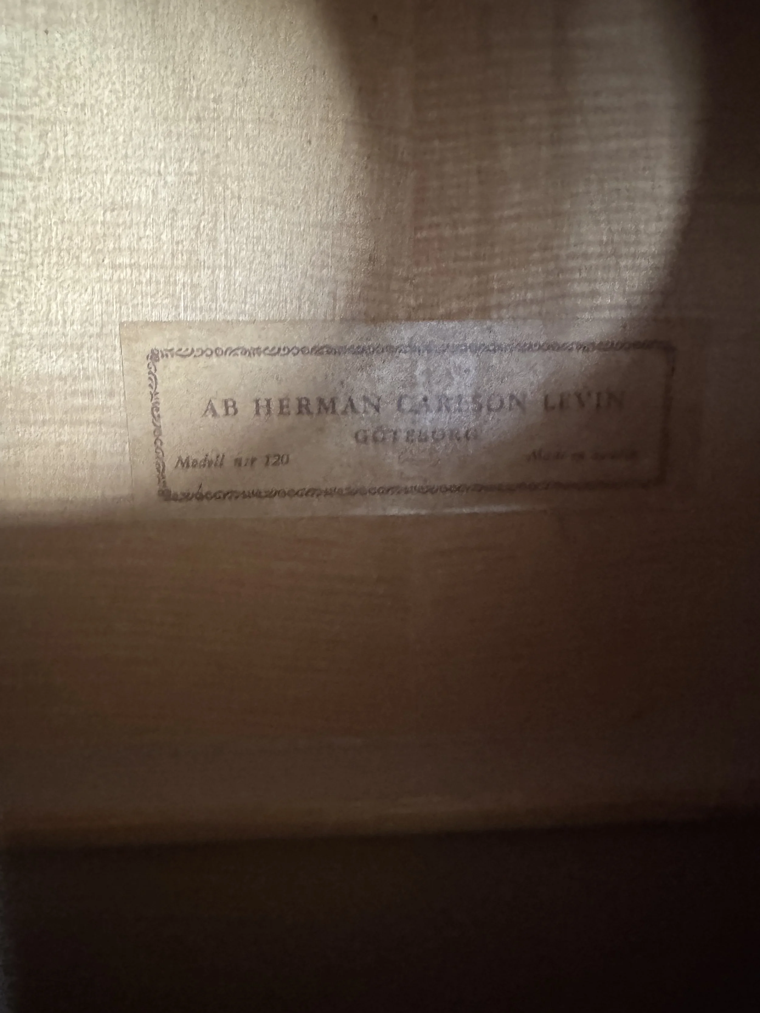 inside label of Levin 120