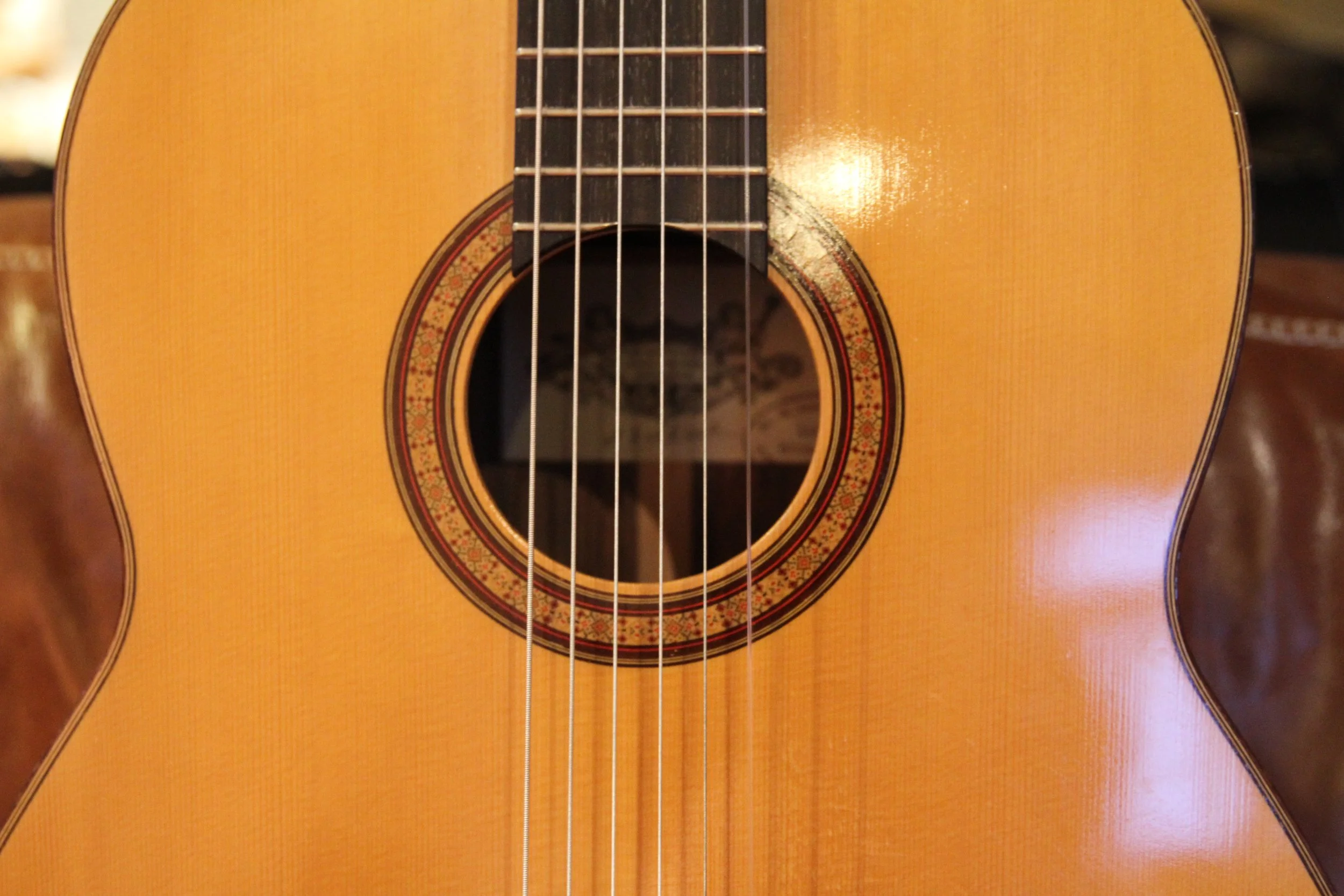close top, sound hole rosette Van der Waals baritone