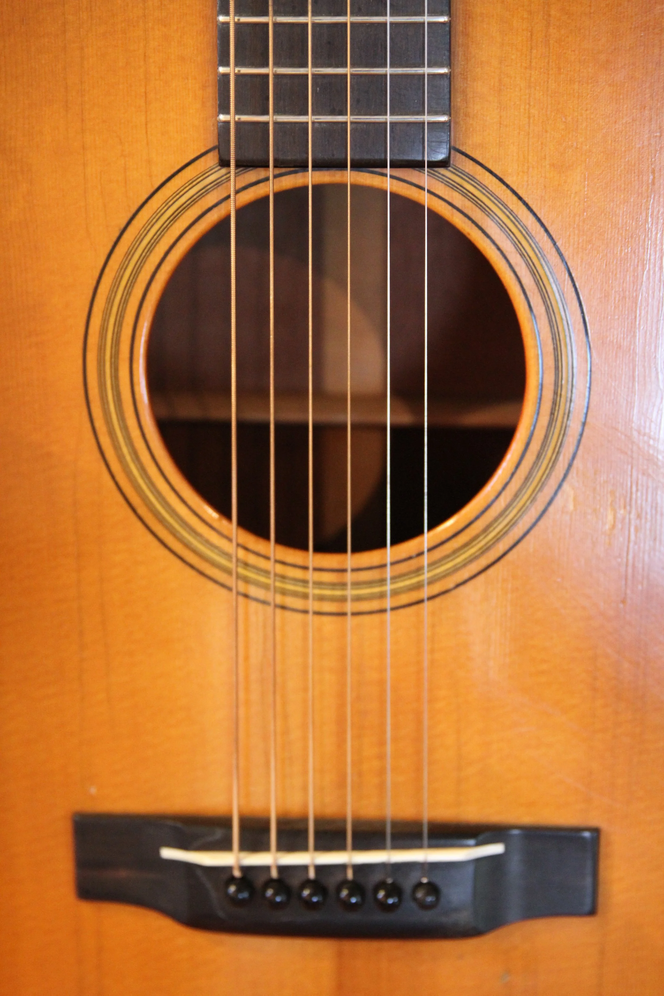 bridge and soundhole of Martin F-1