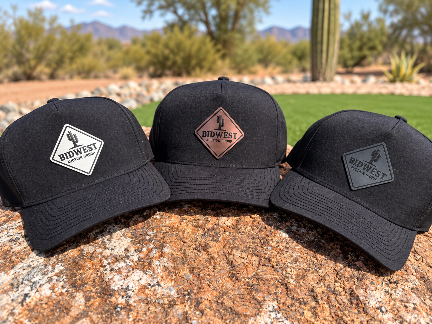 bidwest auction group custom logo hats