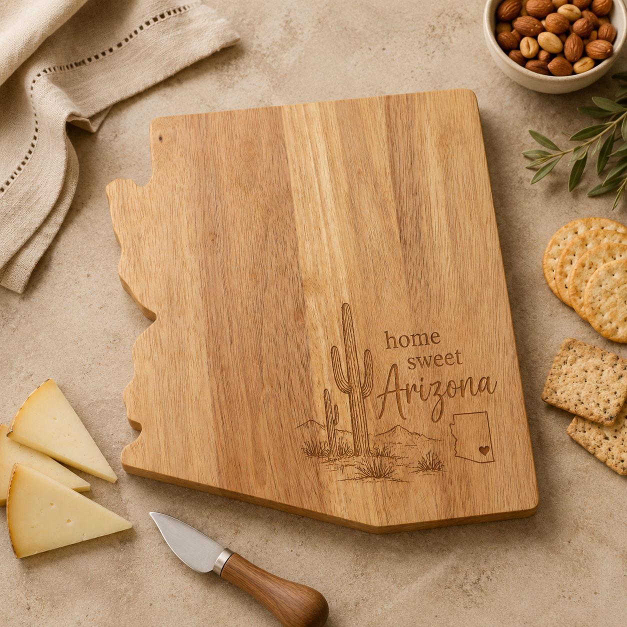 arizona shape custom cutting board