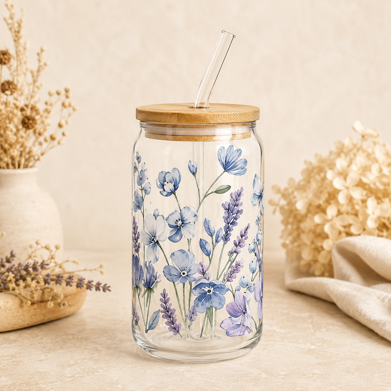 blue flowers glass tumbler shoponthemark.png