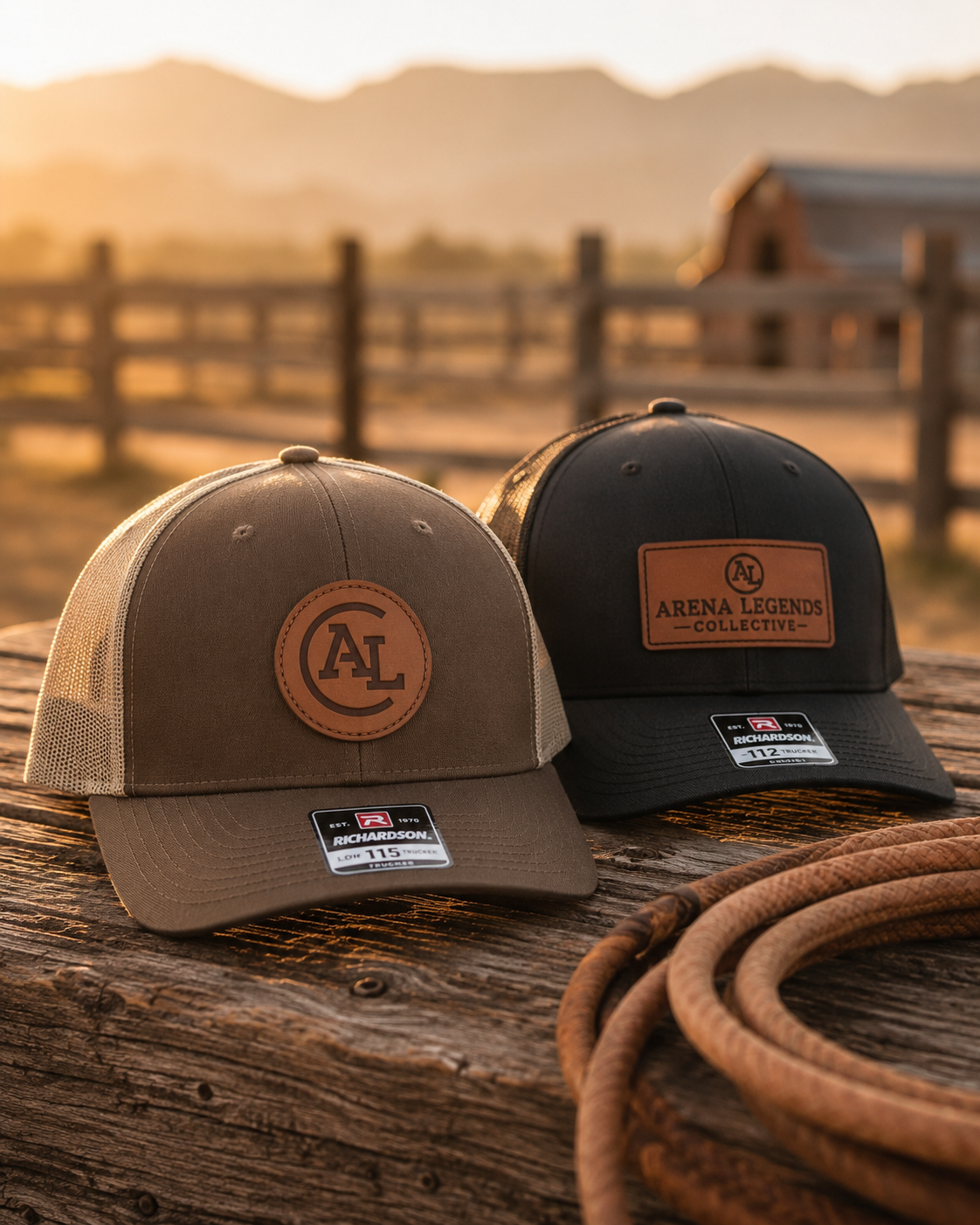 arena legends collective leather patch hats