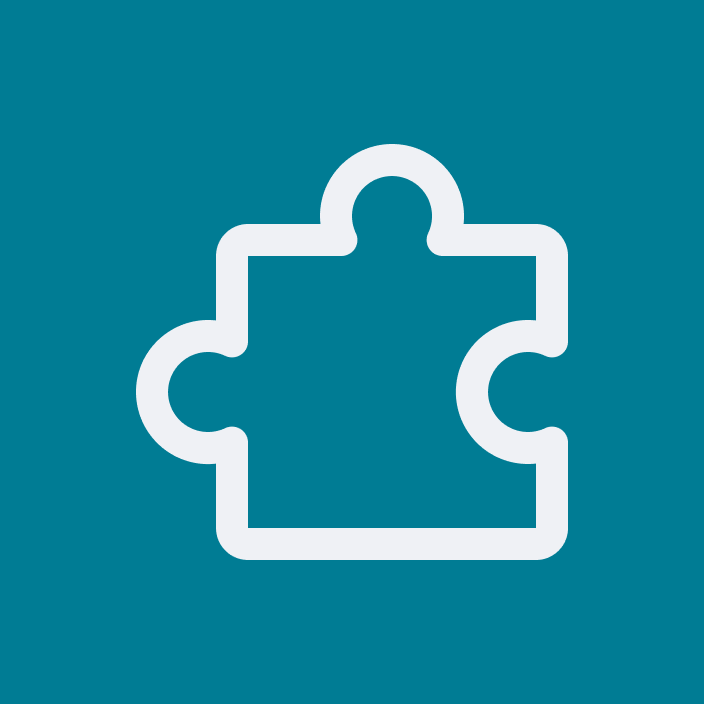 Puzzle piece icon with a lock symbol in the center, representing security or privacy
