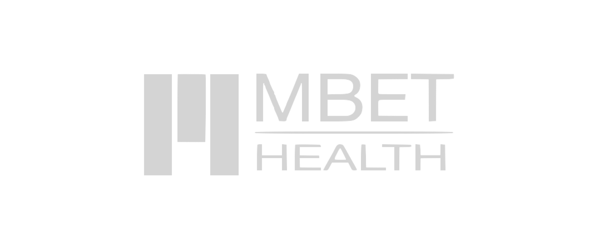 Mbet Health logo in black, gray, and white with stylized vertical bars and the company name.