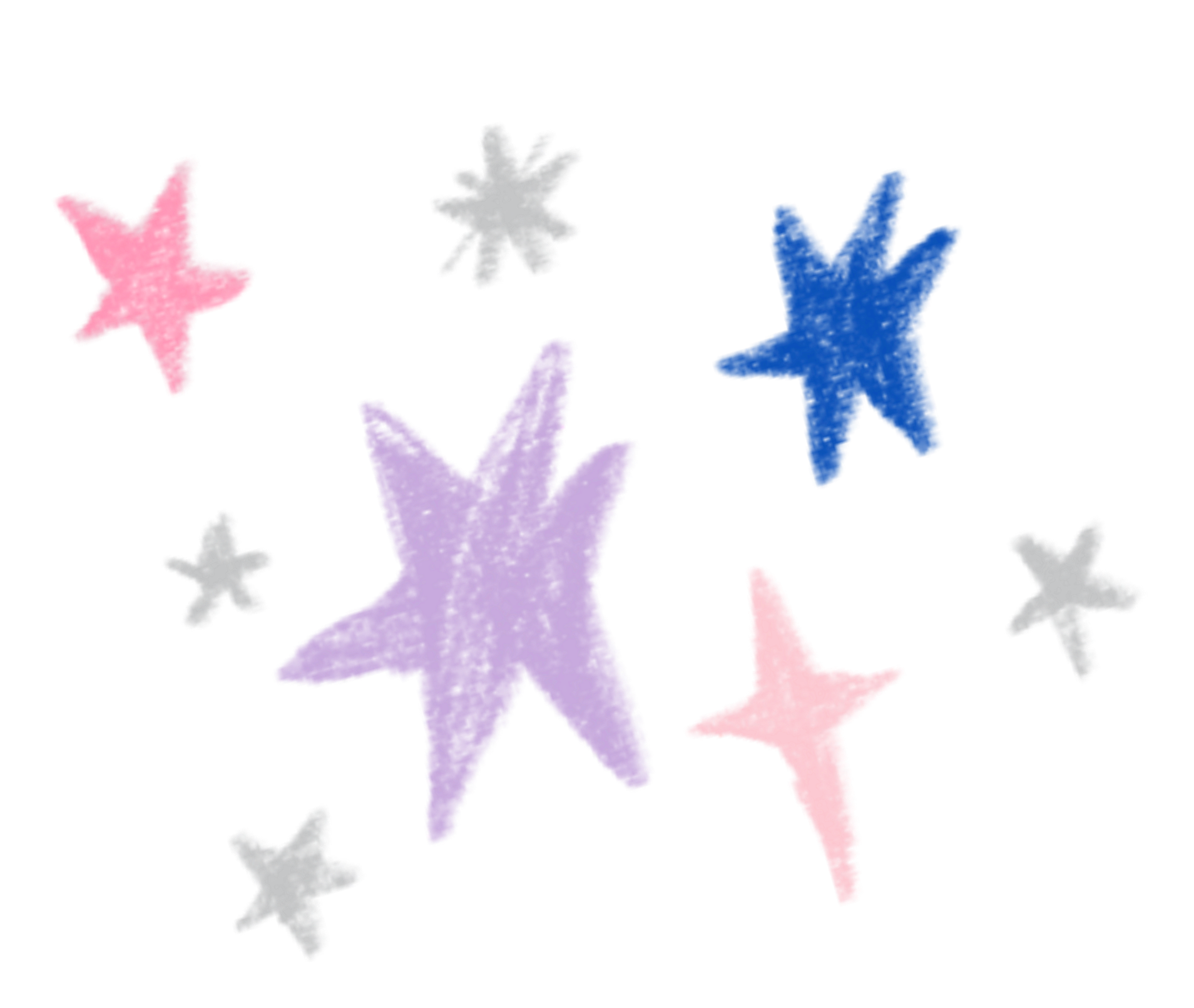 Colorful foam stars and snowflakes on a black background.