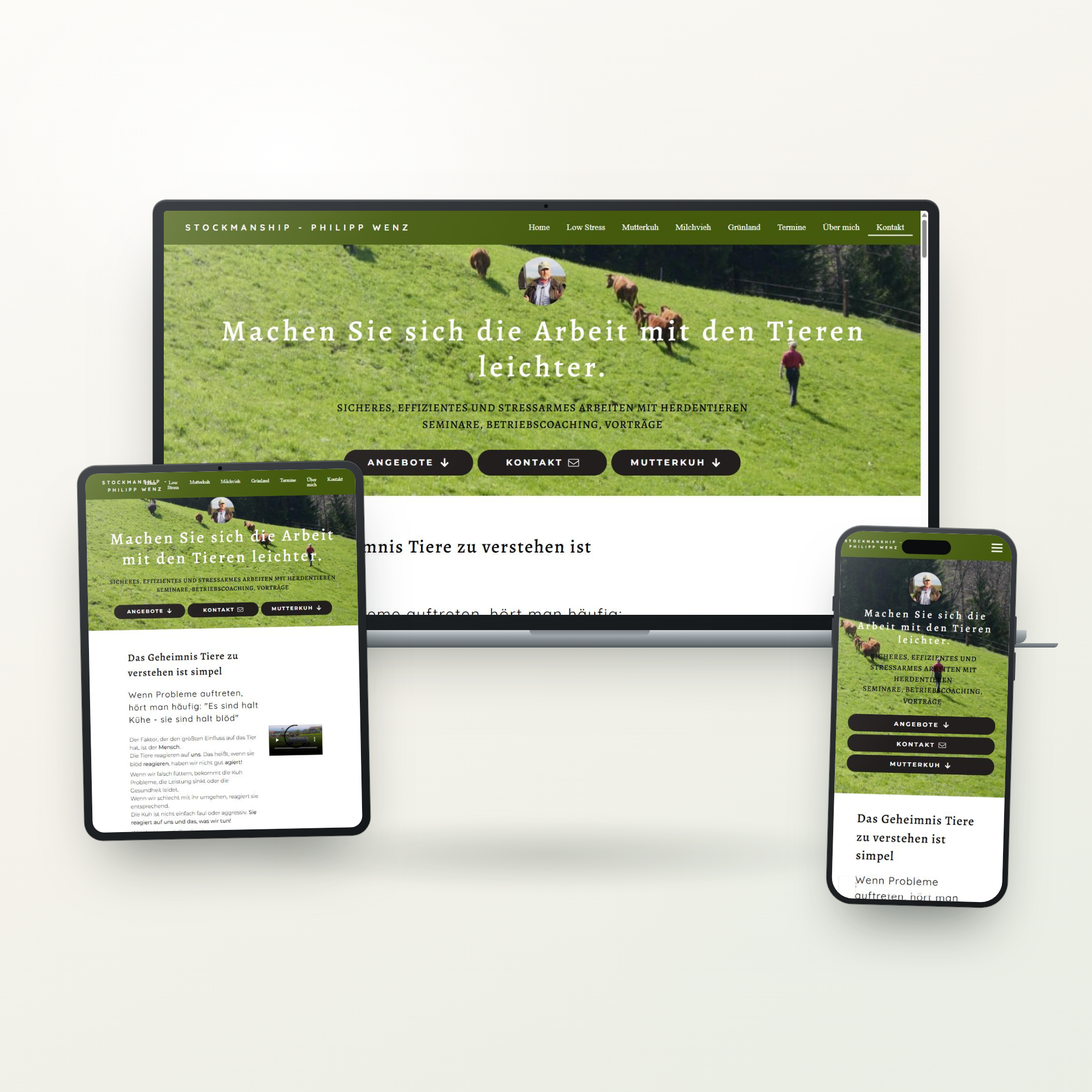 Webseite-Mockup von Stockmanship