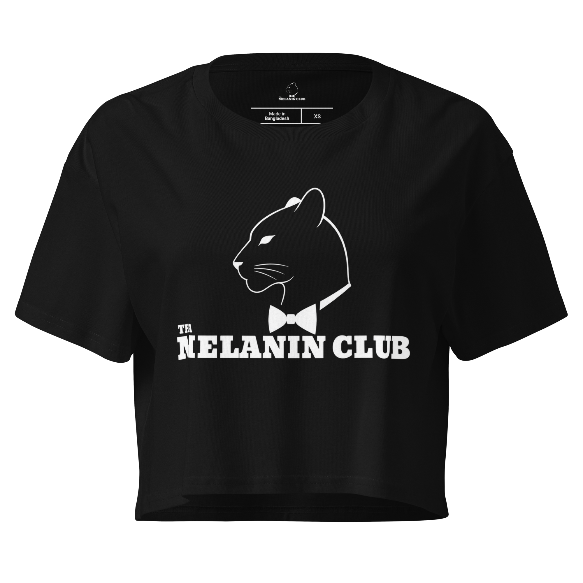 Tha Melanin Club Logo Crop Top (White Design)