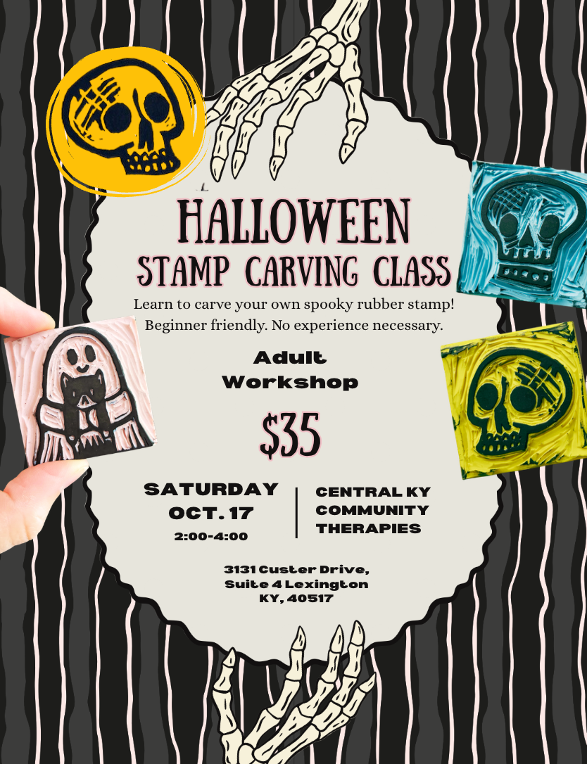 Adult Halloween Stamp Carving Class- Saturday October 17, 2026- 2:00pm-4:00pm