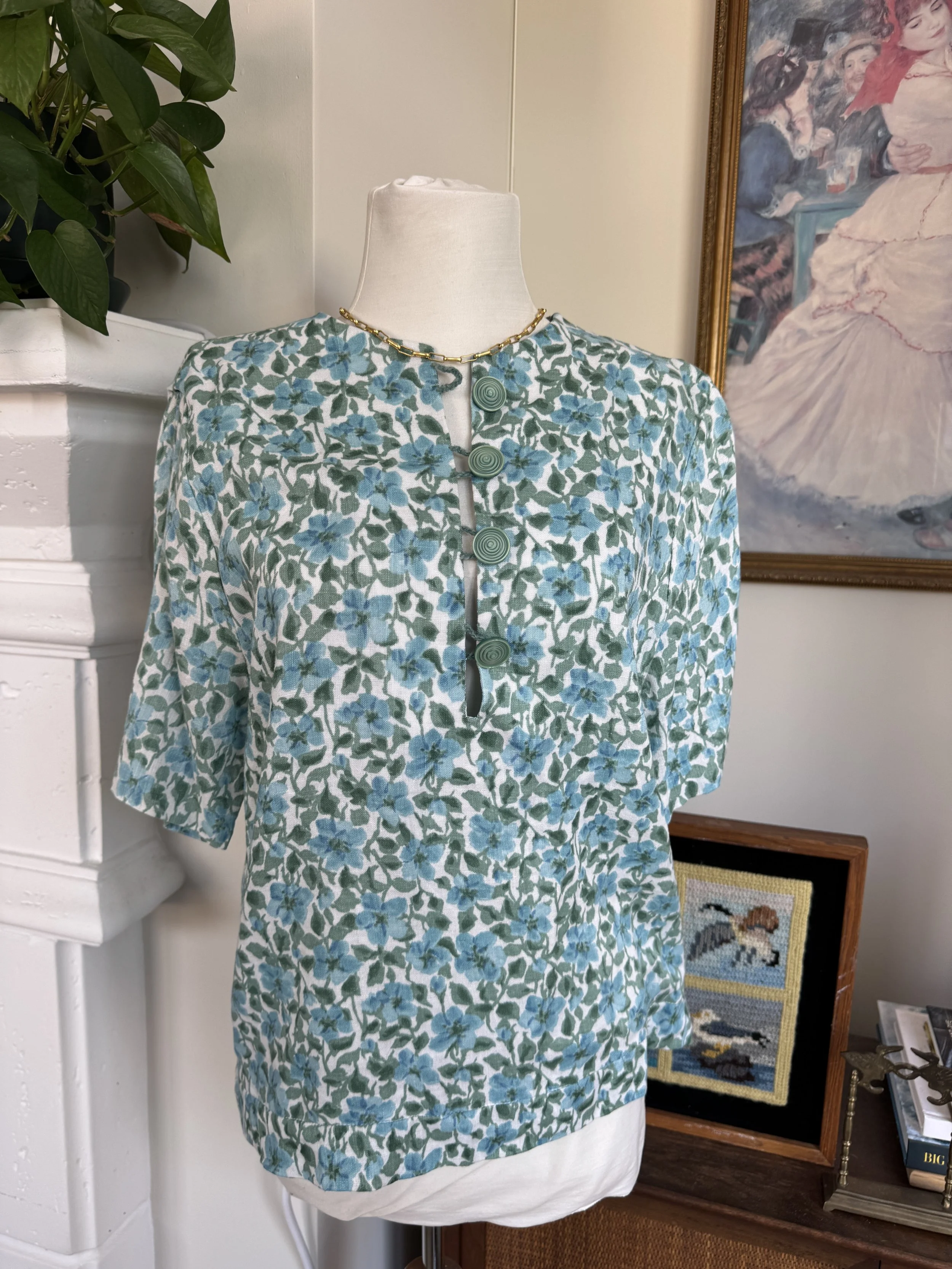 Handmade Unique Button Front Vintage Top
