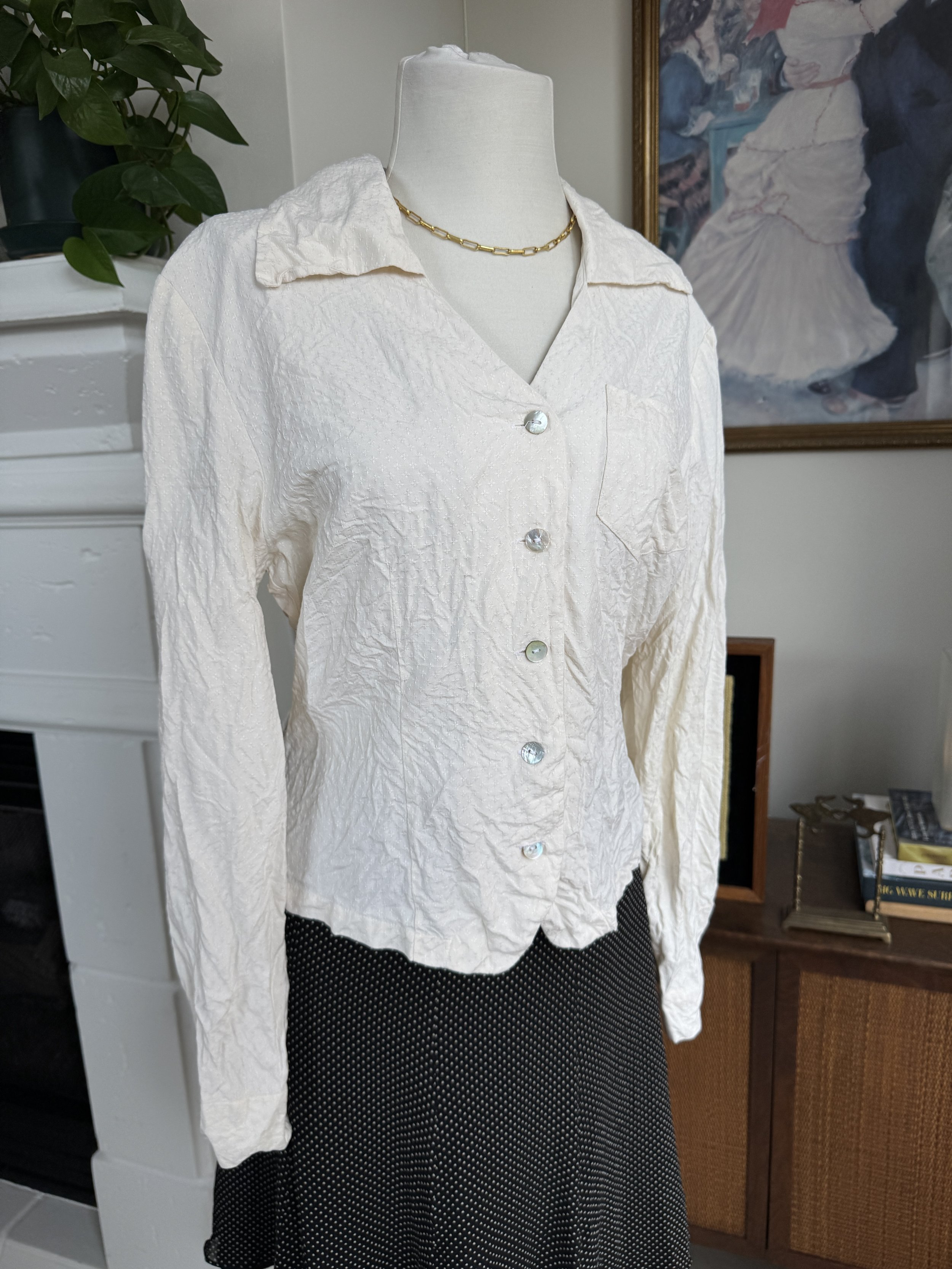 Vintage Pure Silk Ivory Blouse