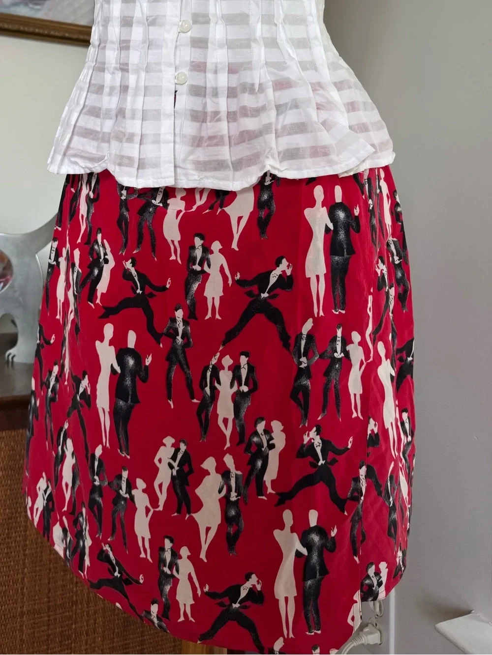 Vintage 100% Silk Printed Wrap Skirt (hidden shorts)
