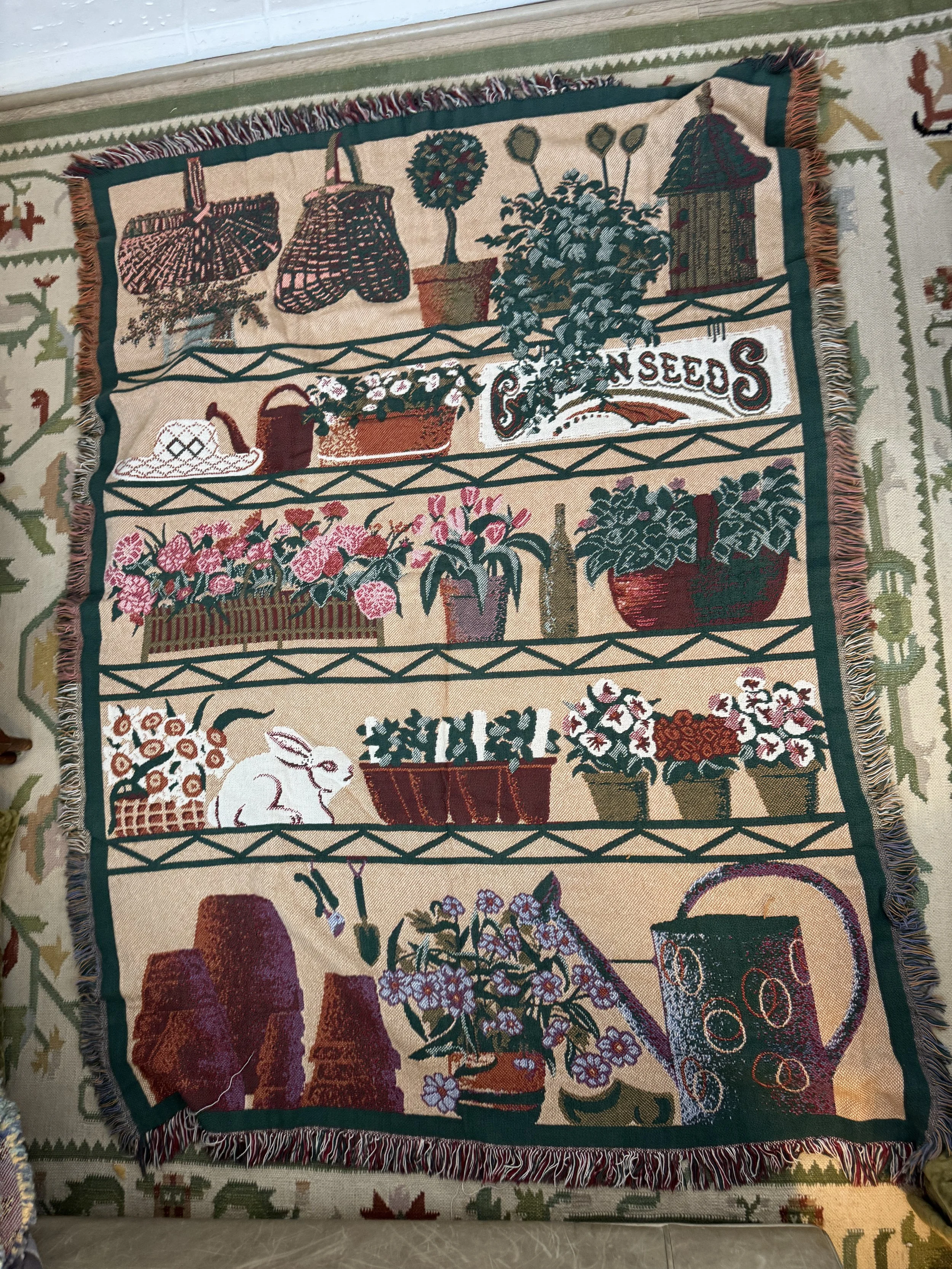 Garden Shelf Tapestry Throw Blanket